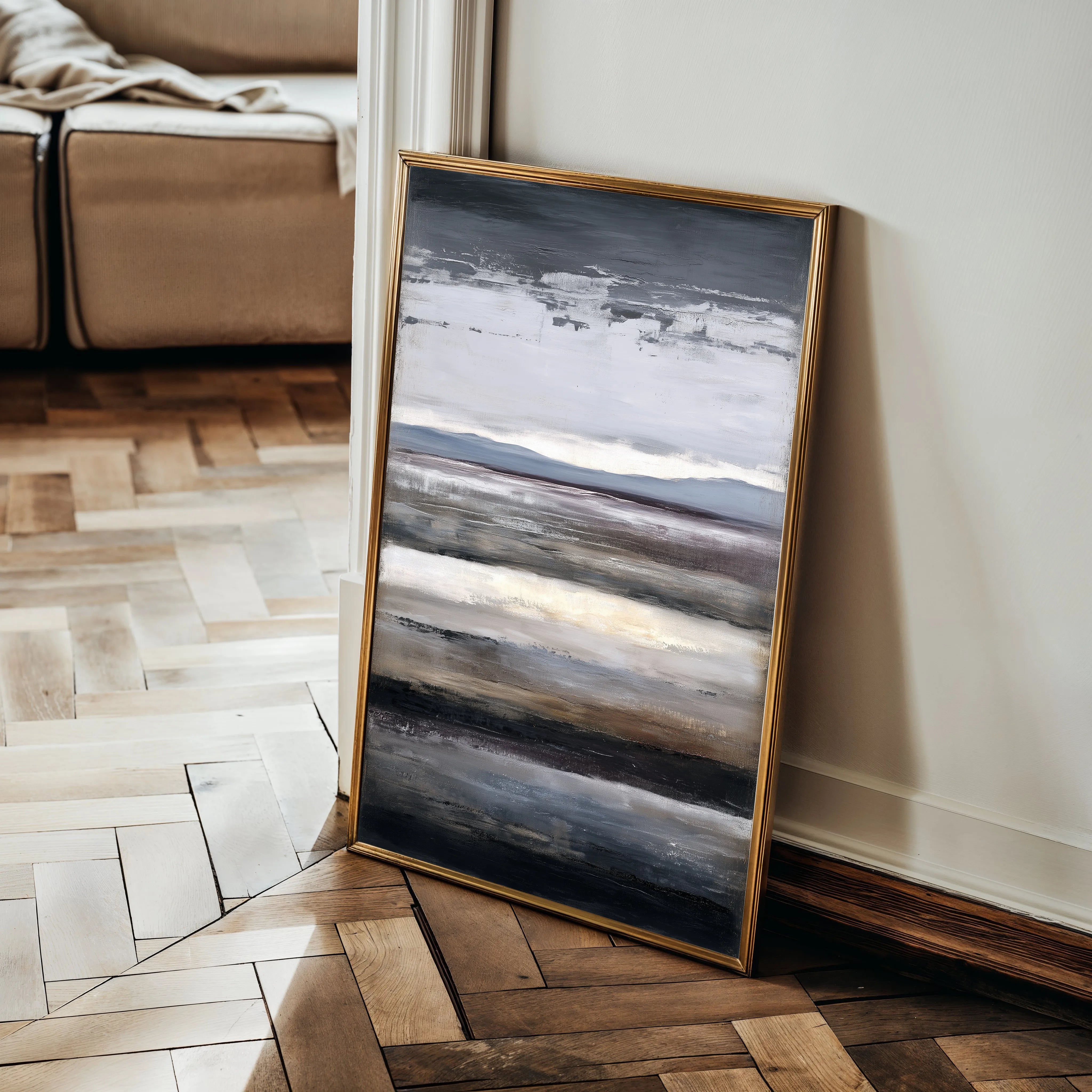 Abstract 1903 Canvas Art 18" x 24" / 45 x 60 cm / Black