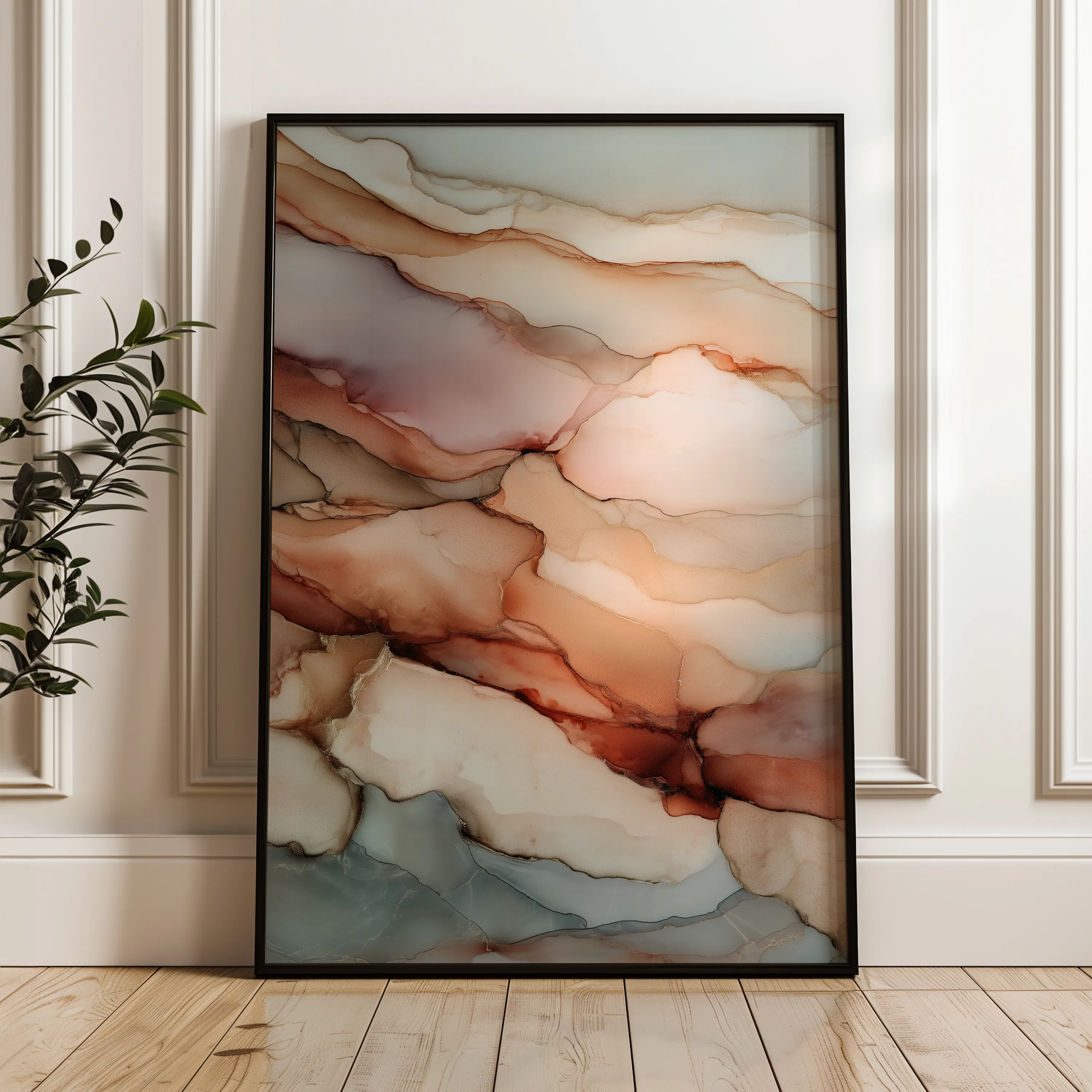 Abstract 1904 Canvas Art 18" x 24" / 45 x 60 cm / Black
