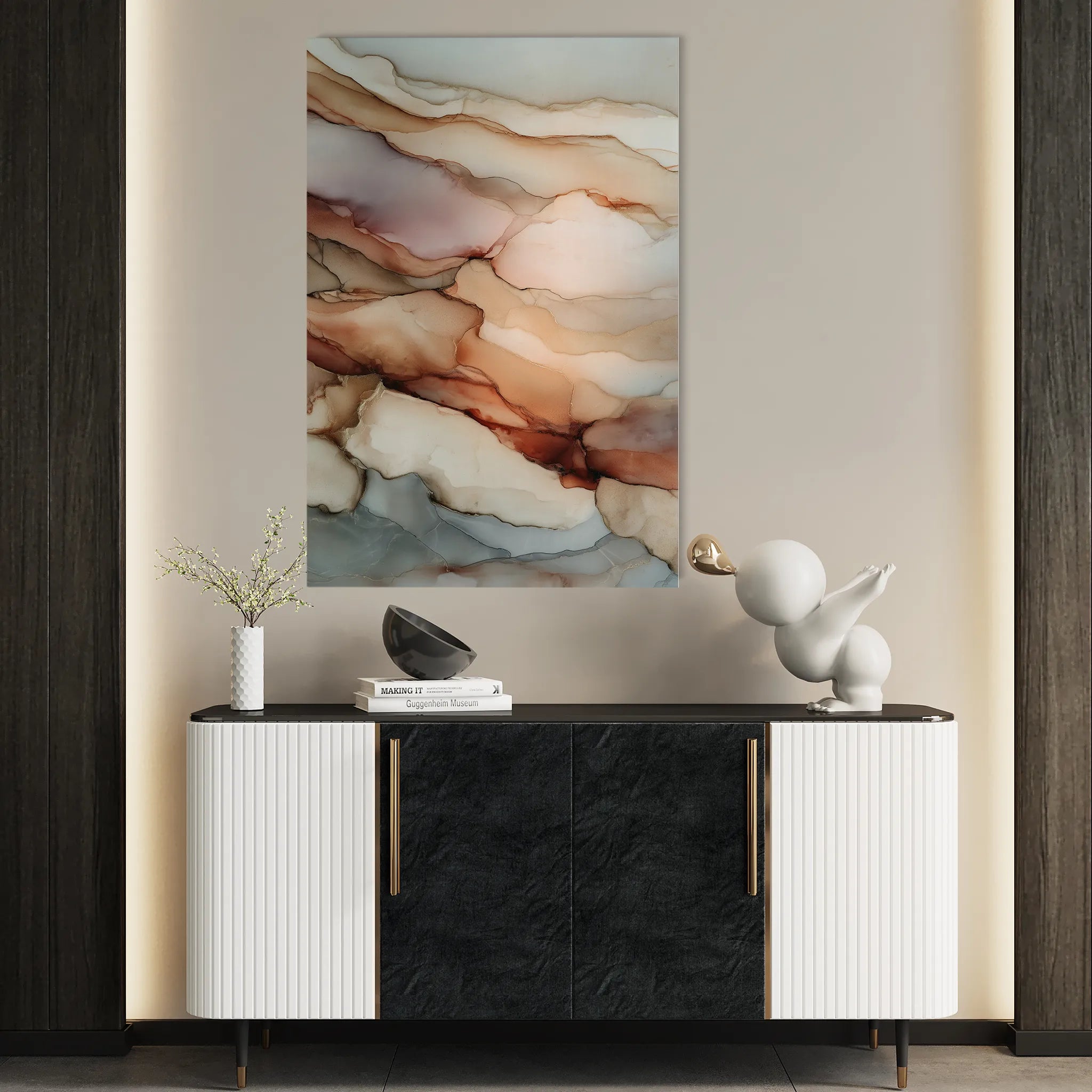 Abstract 1904 Canvas Art 18" x 24" / 45 x 60 cm / Black