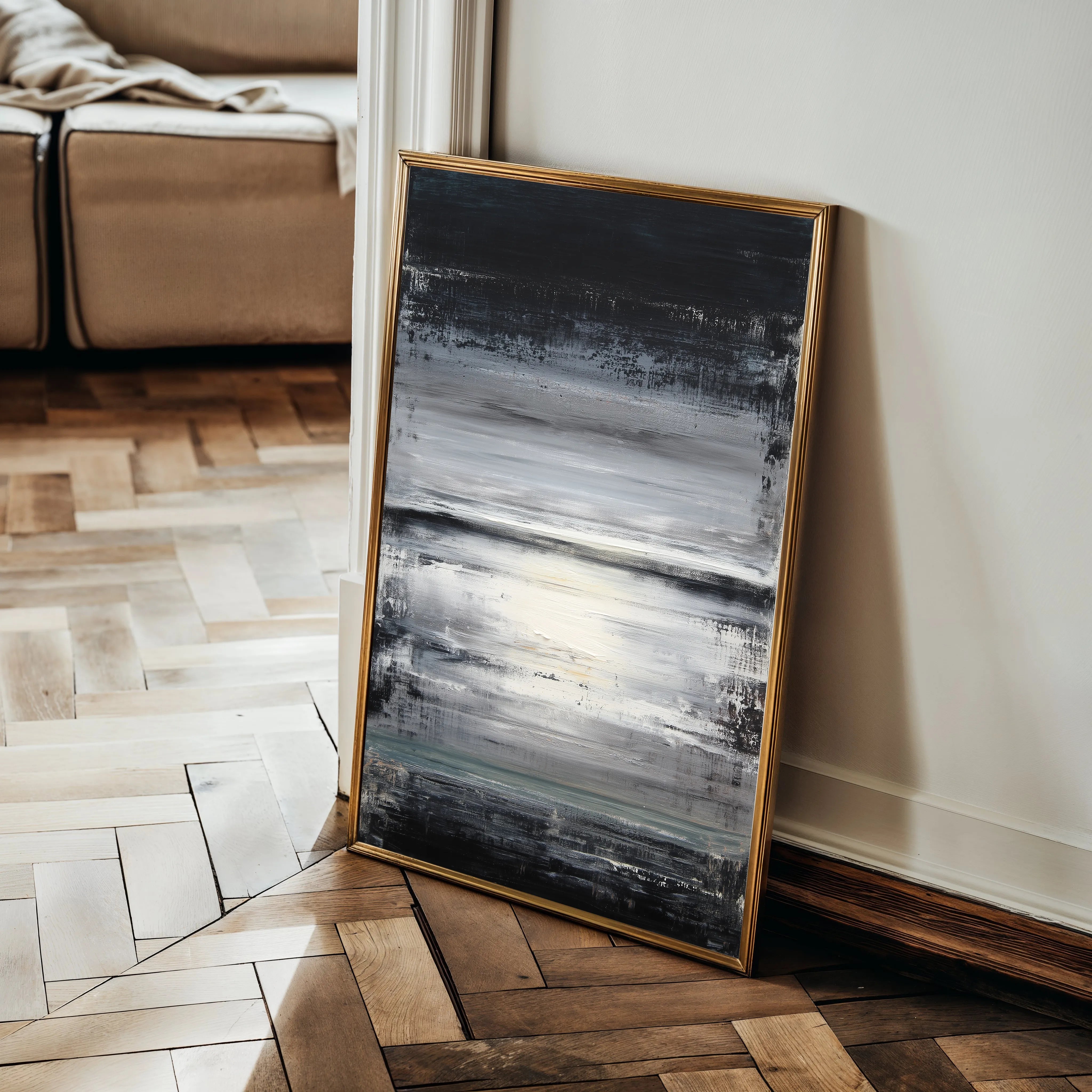 Abstract 1905 Canvas Art 18" x 24" / 45 x 60 cm / Black