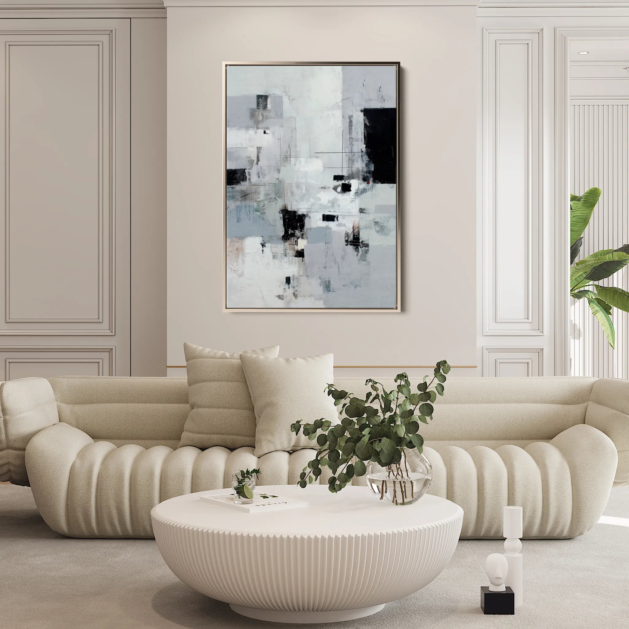 Abstract 1906 Canvas Art 18" x 24" / 45 x 60 cm / Black
