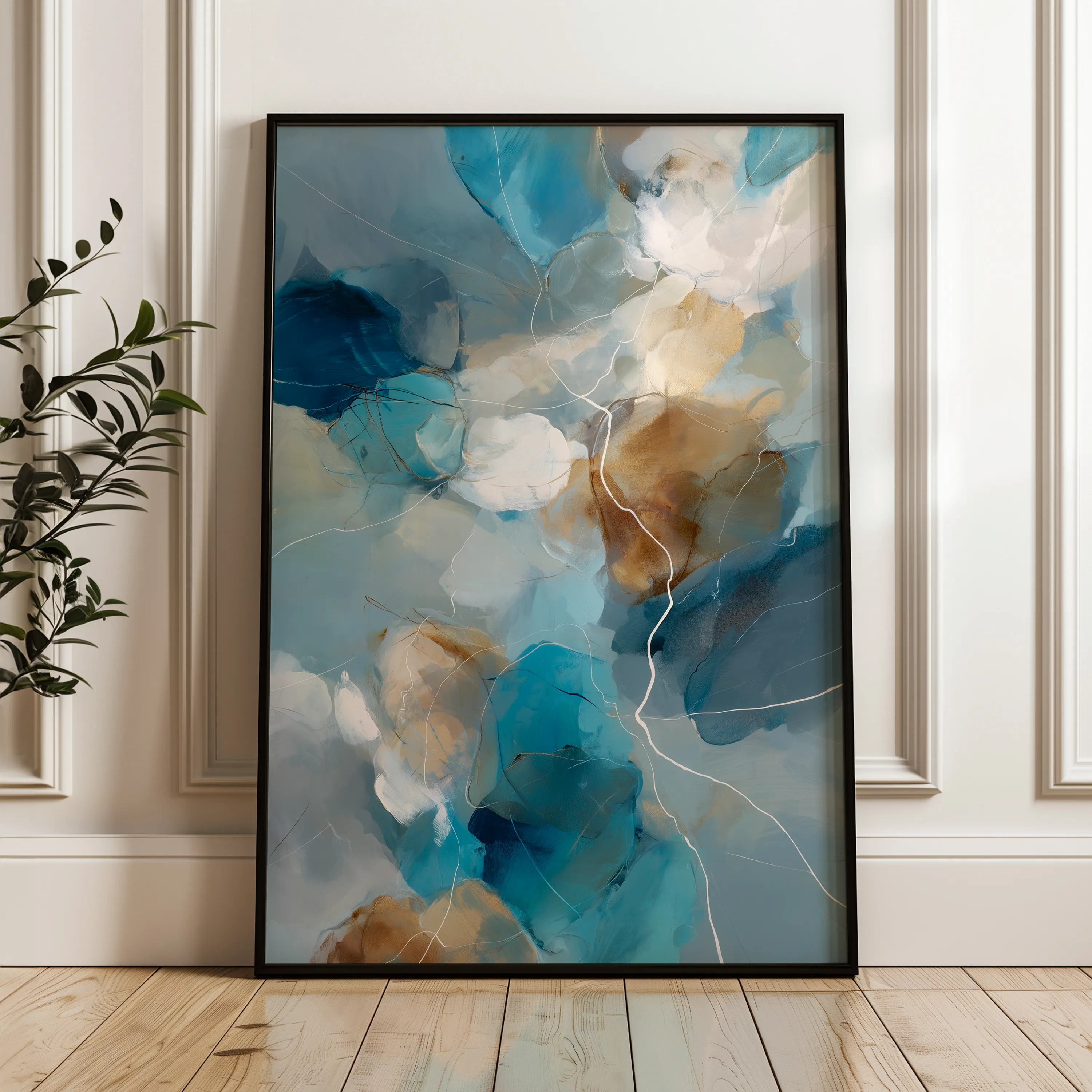 Abstract 1907 Canvas Art 18" x 24" / 45 x 60 cm / Black