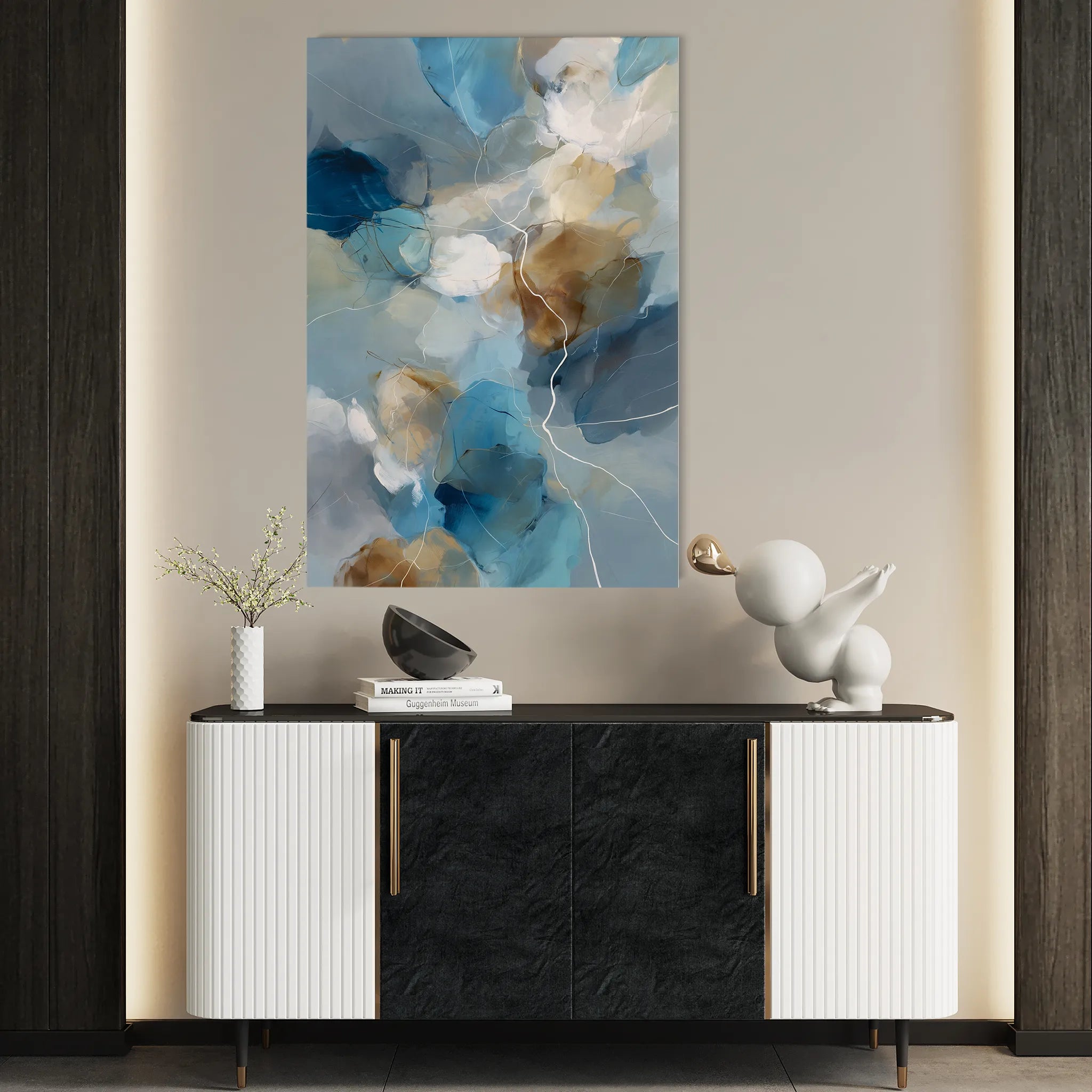 Abstract 1907 Canvas Art 18" x 24" / 45 x 60 cm / Black
