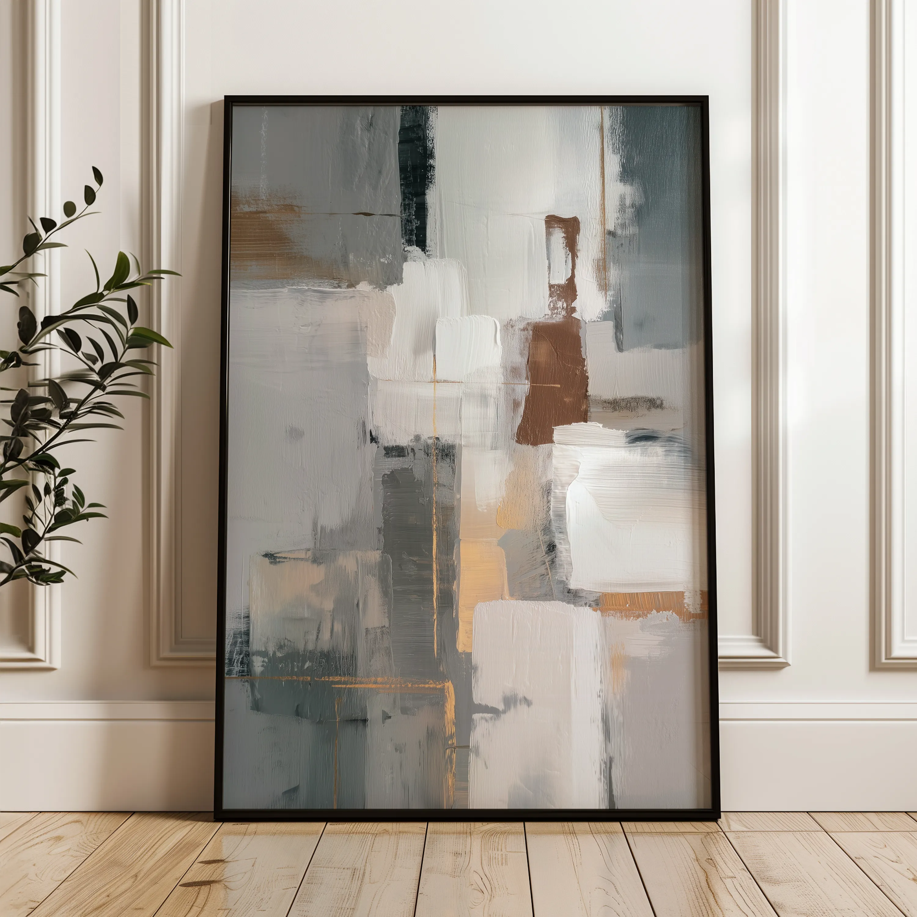 Abstract 1908 Canvas Art 18" x 24" / 45 x 60 cm / Black