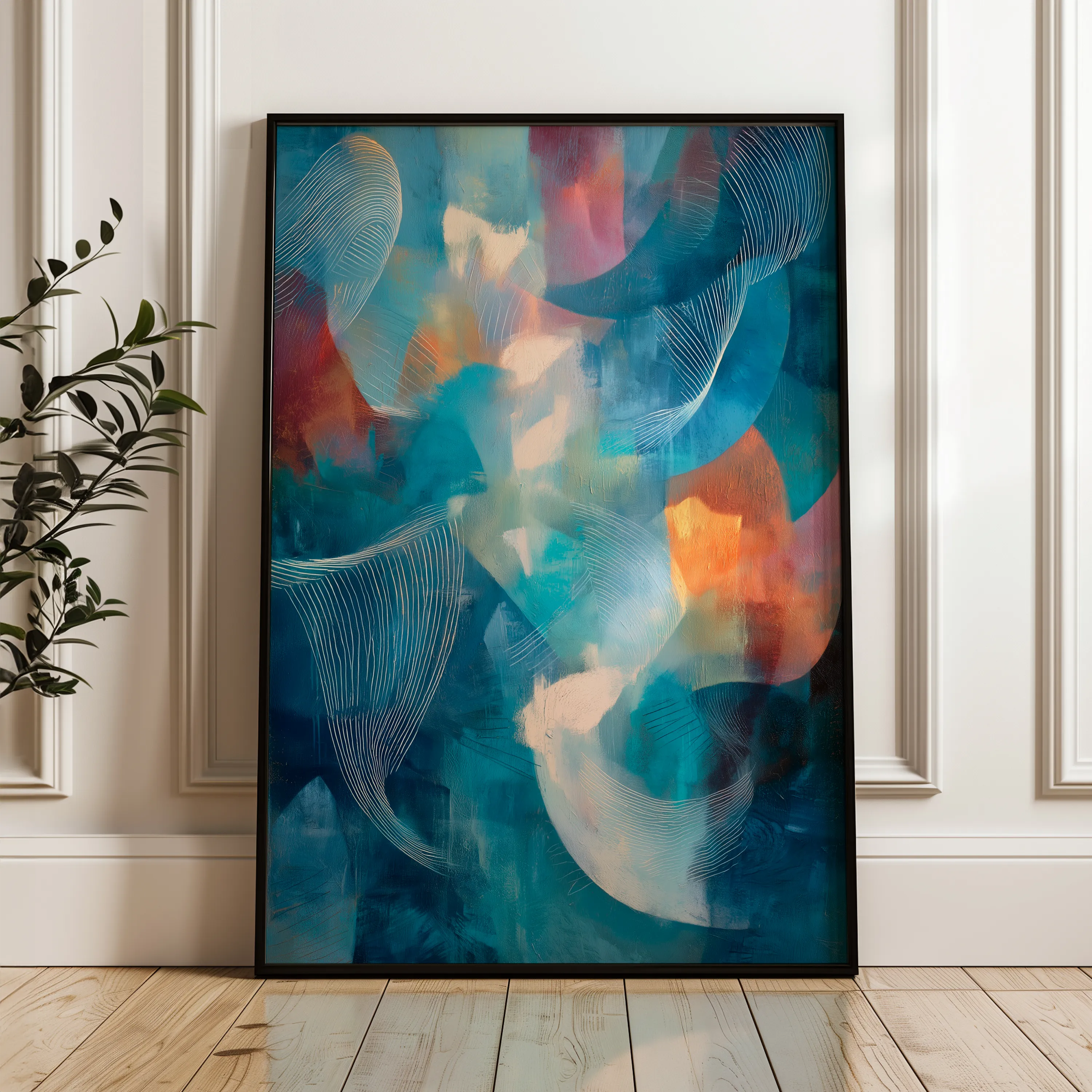 Abstract 1909 Canvas Art 18" x 24" / 45 x 60 cm / Black