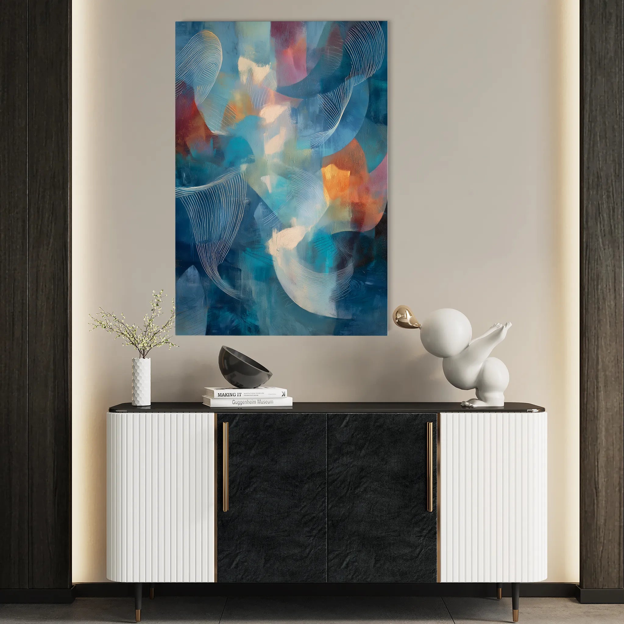 Abstract 1909 Canvas Art 18" x 24" / 45 x 60 cm / Black