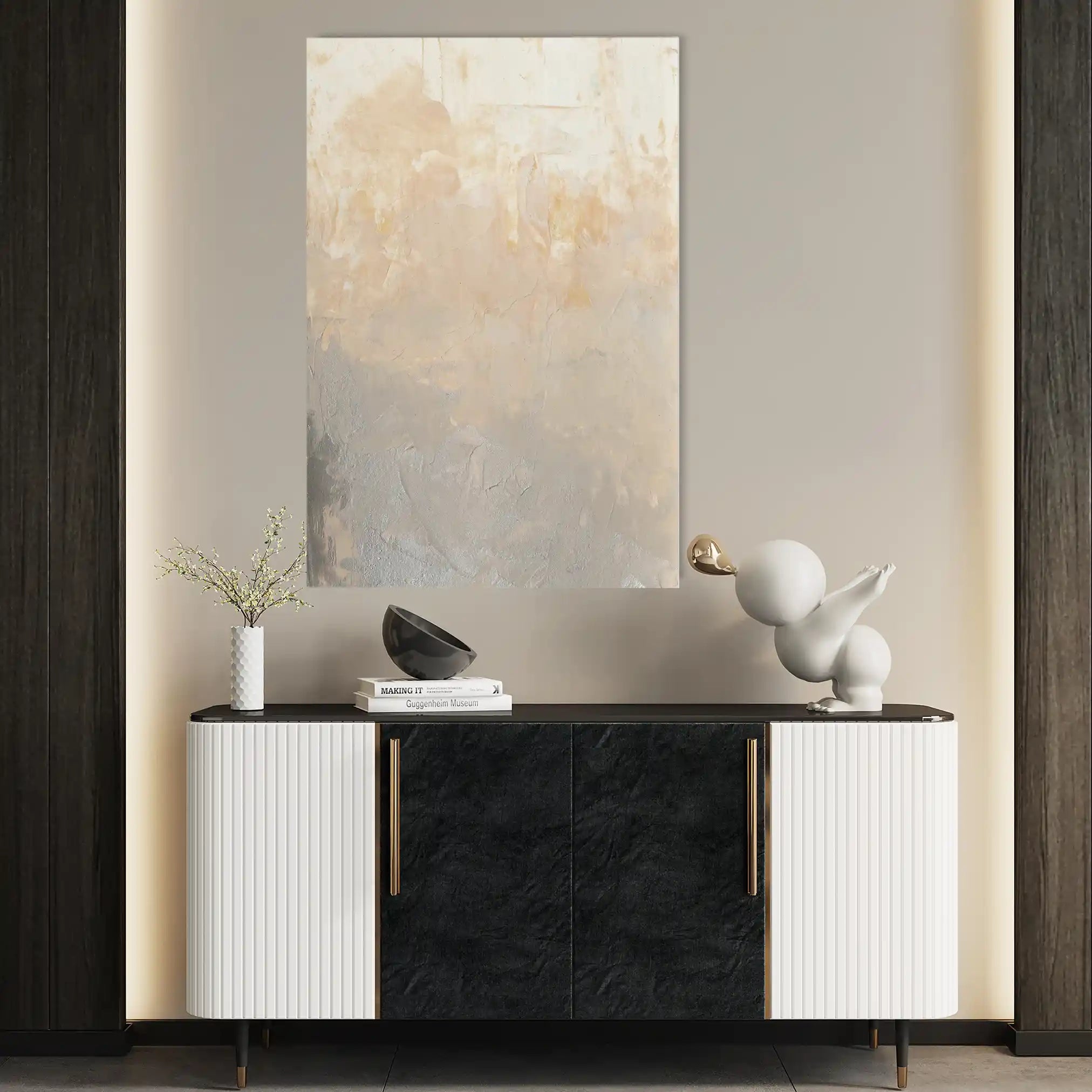 Abstract 191 Canvas Art 18" x 24" / 45 x 60 cm / Black