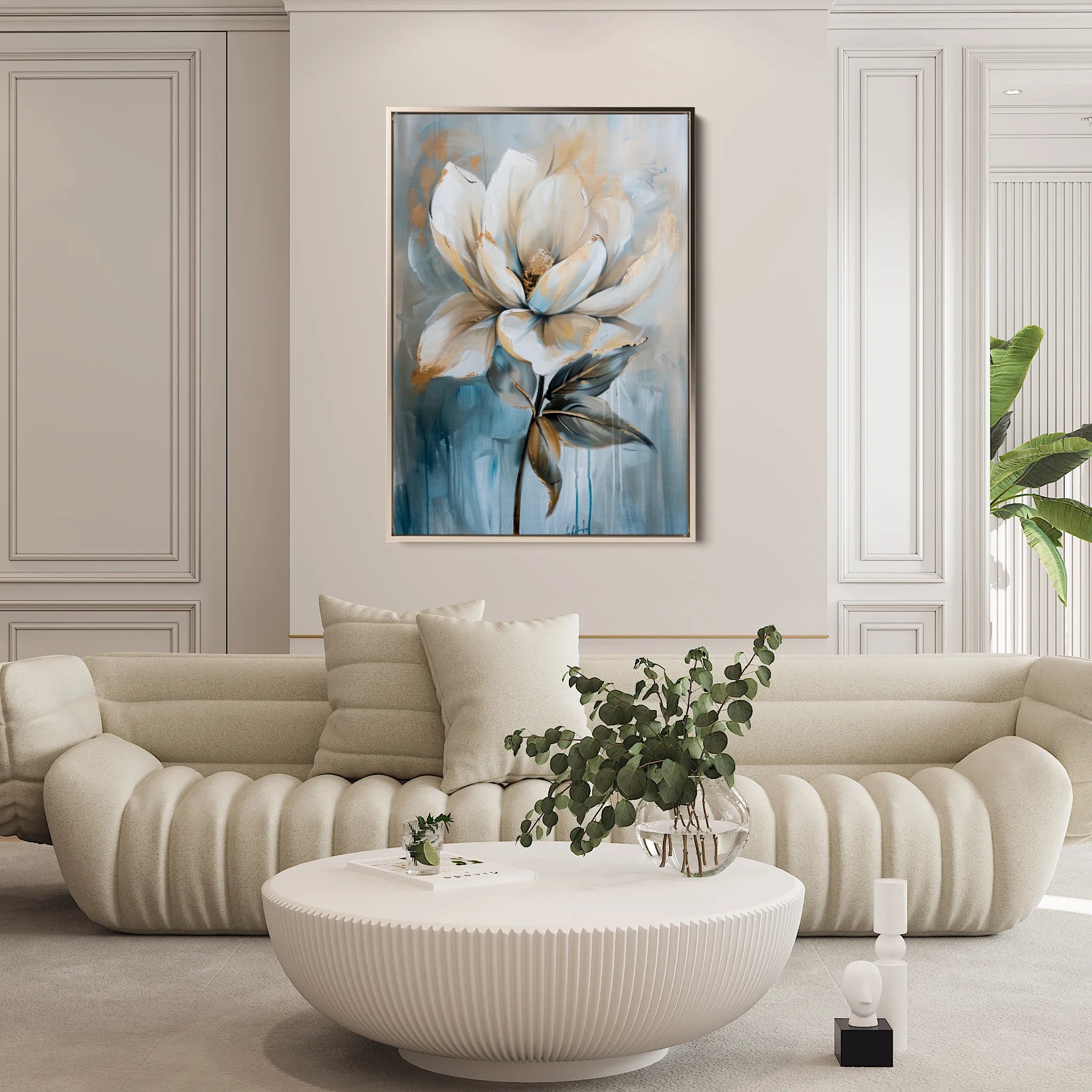 Floral 191 Canvas Art 18" x 24" / 45 x 60 cm / Black