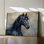 Horses 191 Canvas Art 18" x 24" / 45 x 60 cm / Black