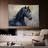 Horses 191 Canvas Art 18" x 24" / 45 x 60 cm / Black