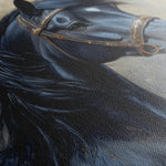 Horses 191 Canvas Art 18" x 24" / 45 x 60 cm / Black