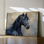 Horses 191 Canvas Art 60 x 40 cm / Black