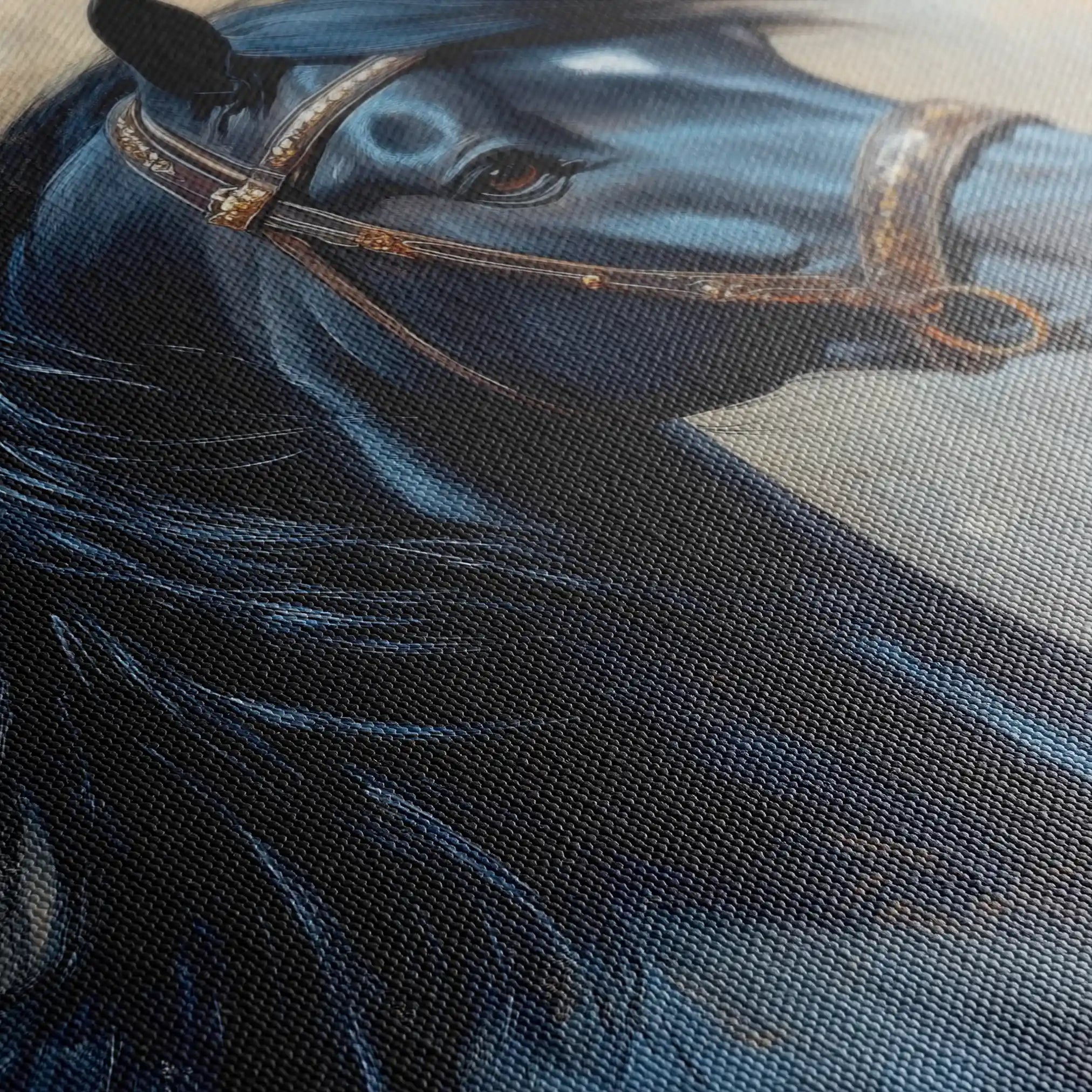 Horses 191 Canvas Art 60 x 40 cm / Black
