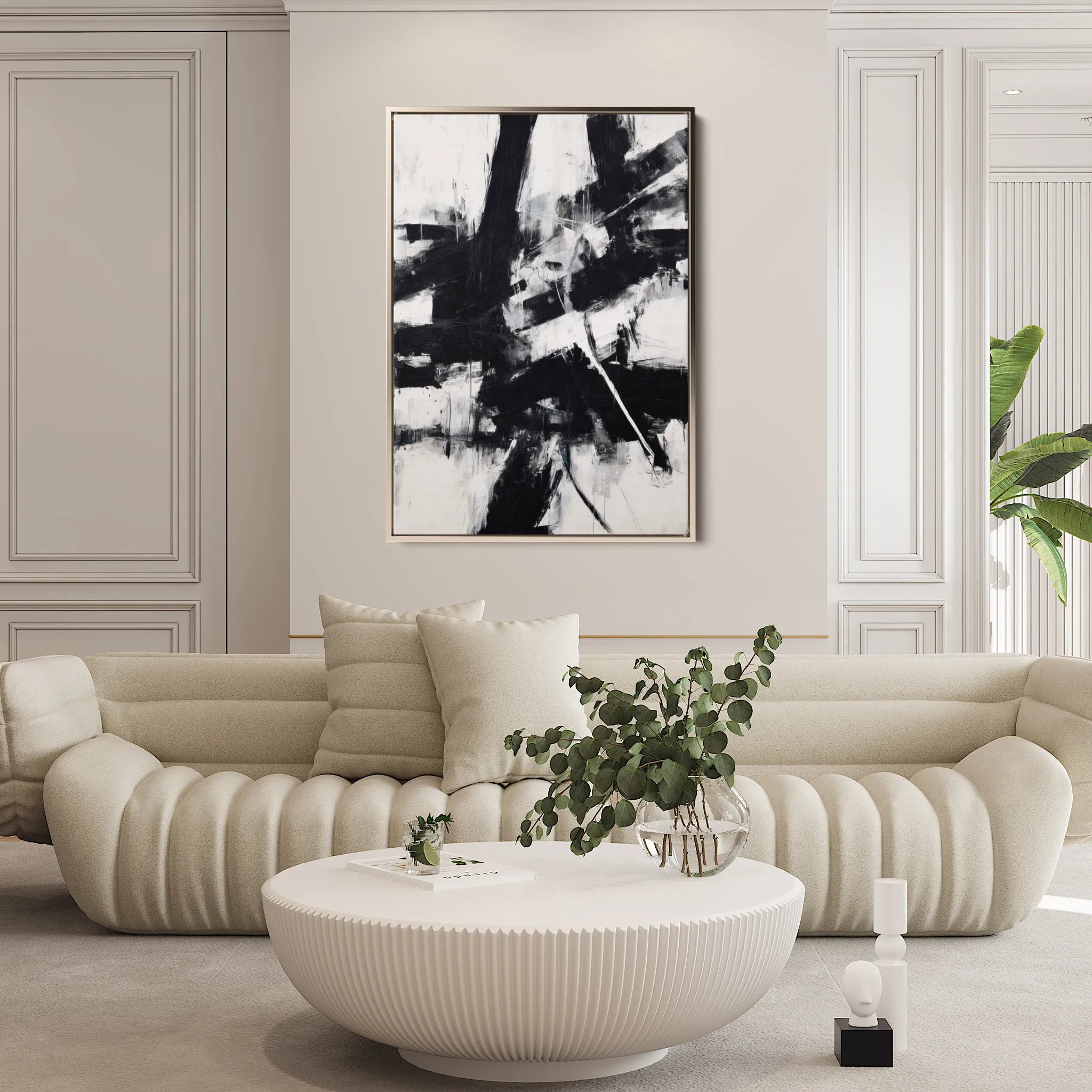 Abstract 1910 Canvas Art 18" x 24" / 45 x 60 cm / Black