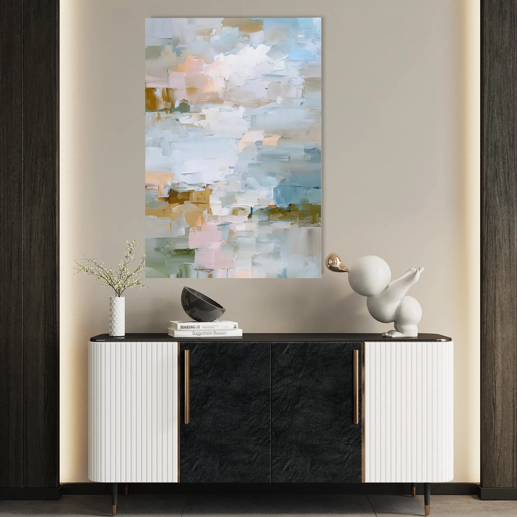 Abstract 1911 Canvas Art 18" x 24" / 45 x 60 cm / Black