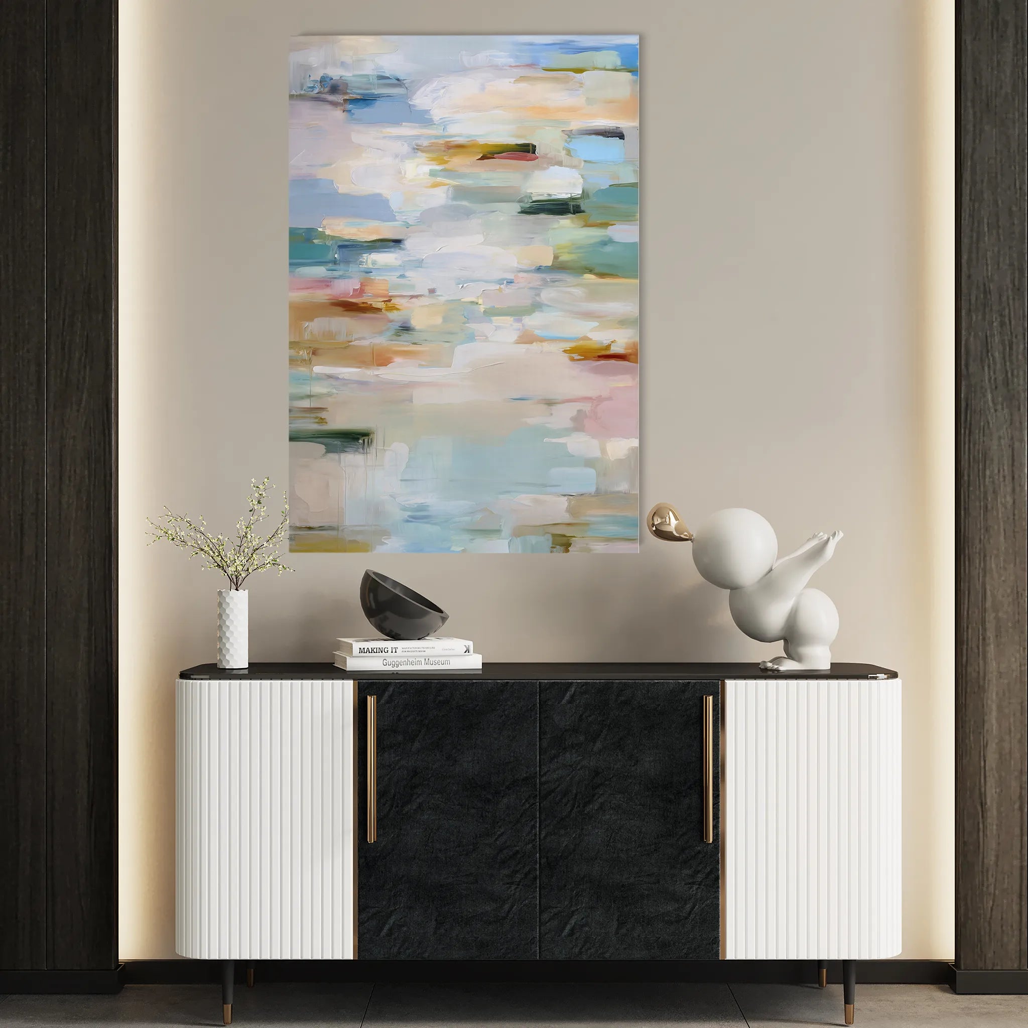 Abstract 1912 Canvas Art 18" x 24" / 45 x 60 cm / Black