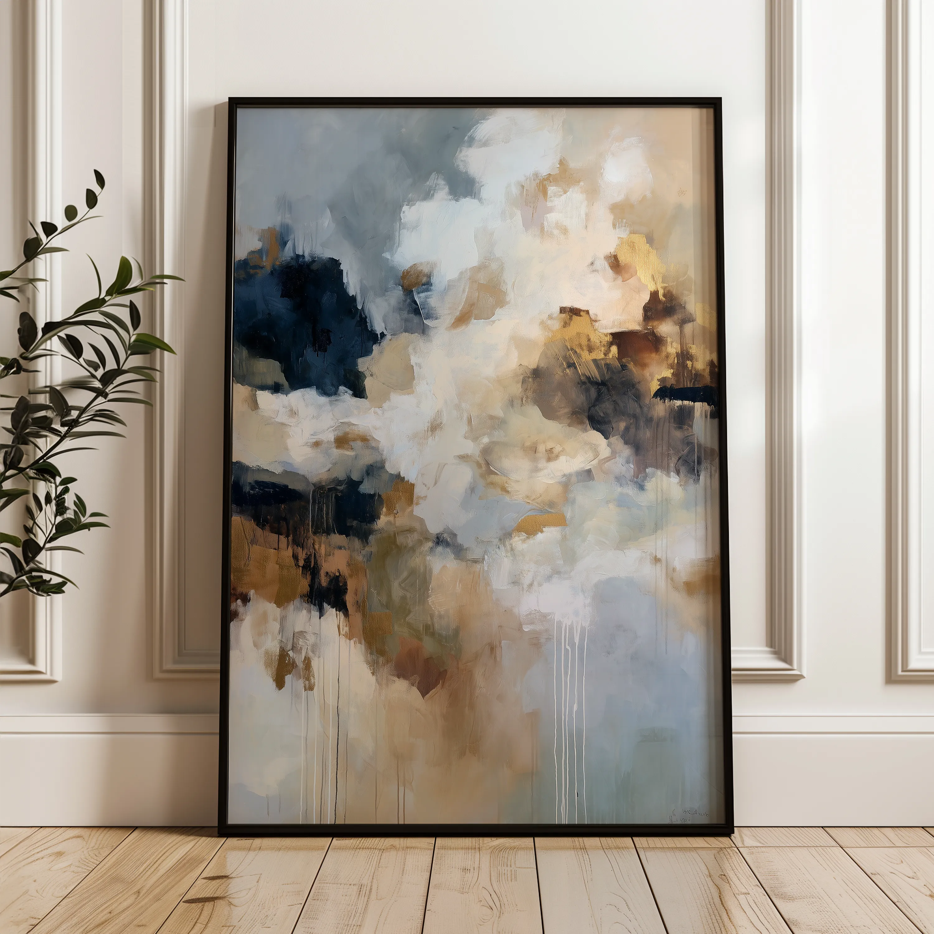 Abstract 1914 Canvas Art 18" x 24" / 45 x 60 cm / Black