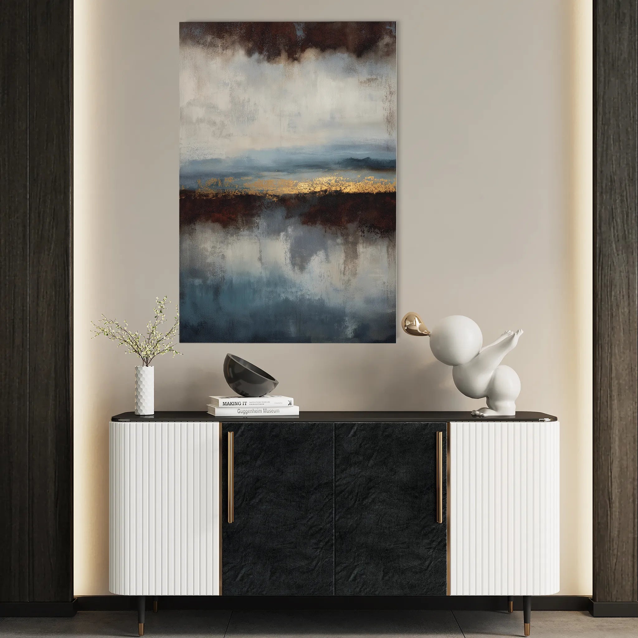 Abstract 1915 Canvas Art 18" x 24" / 45 x 60 cm / Black