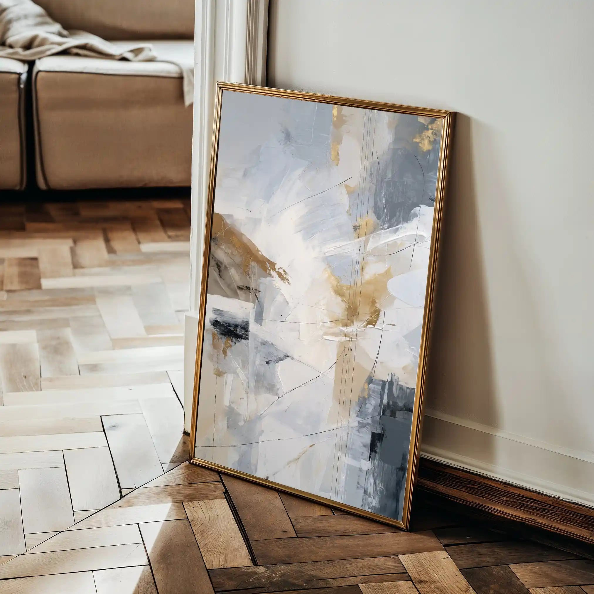 Abstract 1916 Canvas Art 18" x 24" / 45 x 60 cm / Black