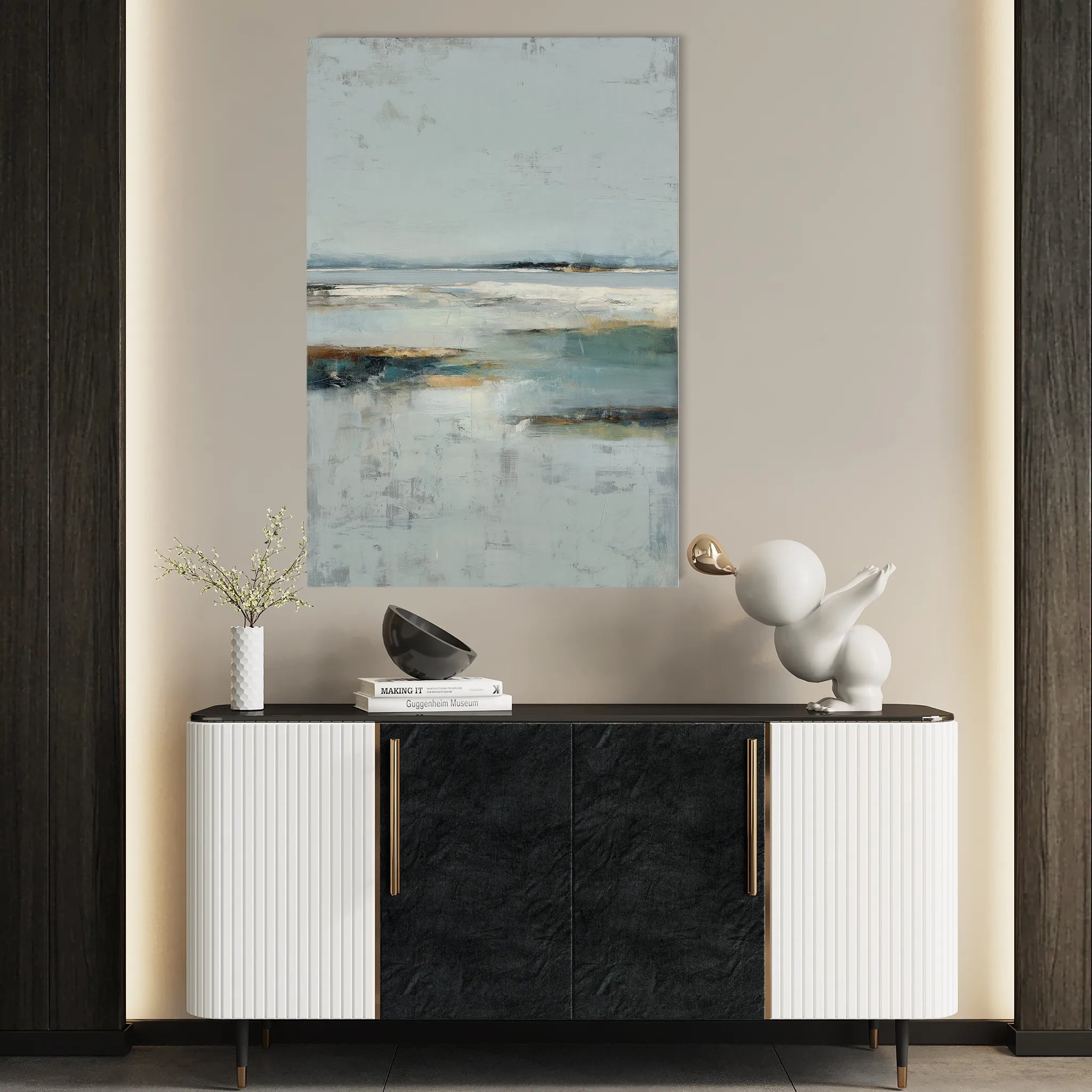 Abstract 1917 Canvas Art 18" x 24" / 45 x 60 cm / Black