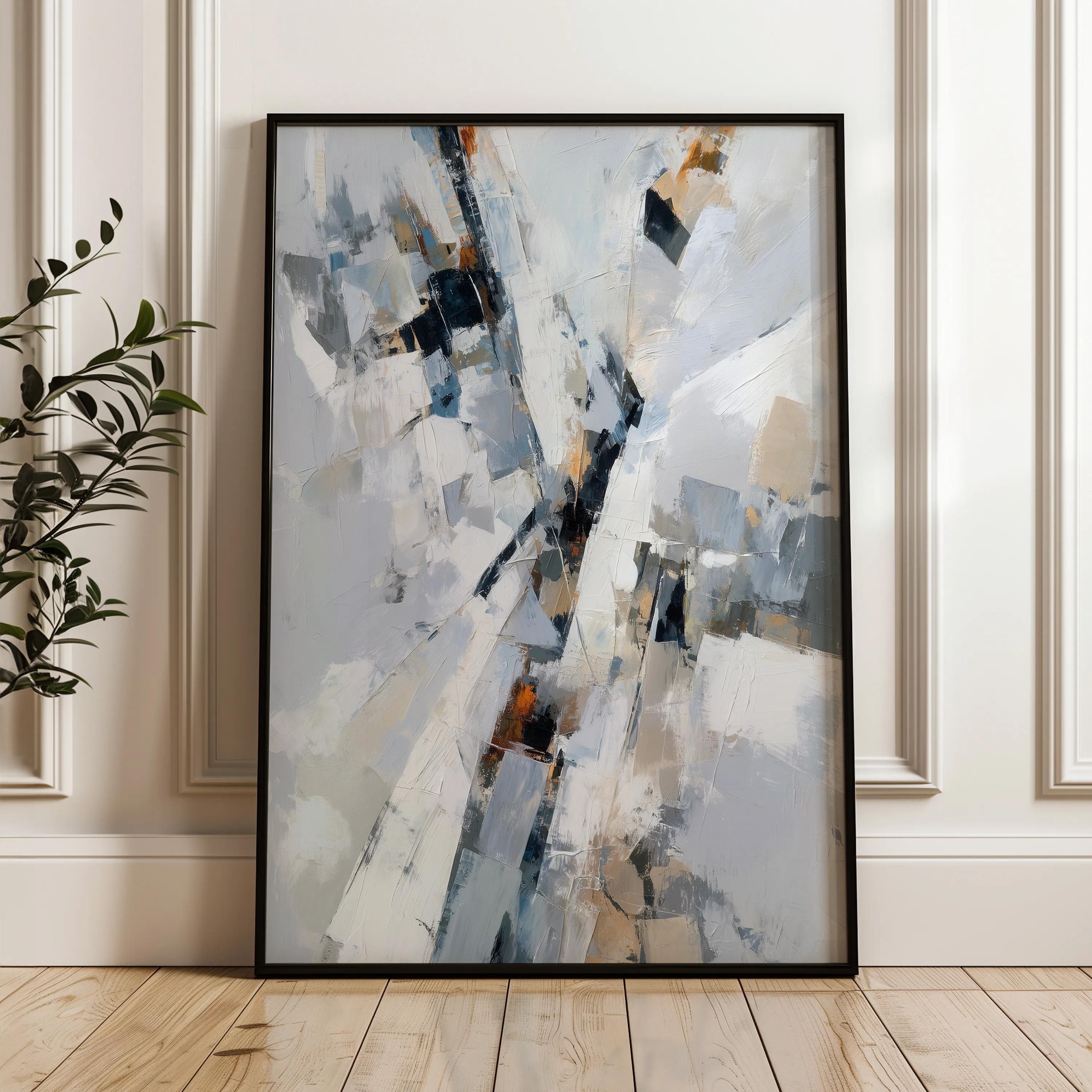 Abstract 1919 Canvas Art 18" x 24" / 45 x 60 cm / Black