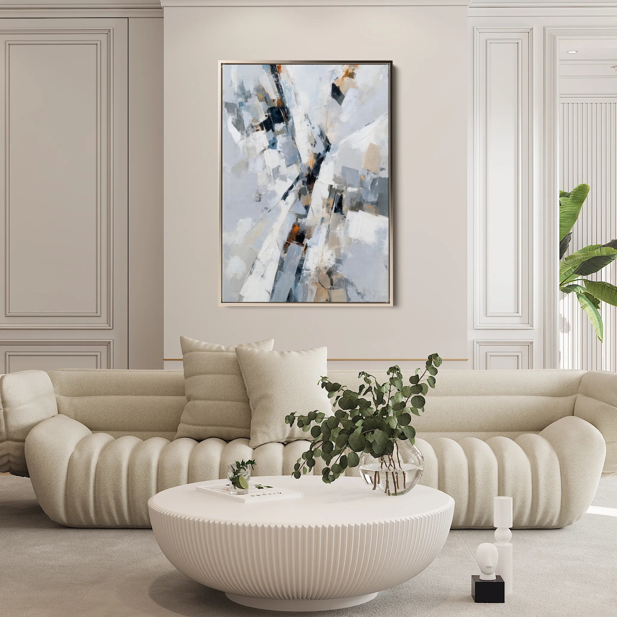 Abstract 1919 Canvas Art 18" x 24" / 45 x 60 cm / Black