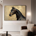 Horses 192 Canvas Art 18" x 24" / 45 x 60 cm / Black