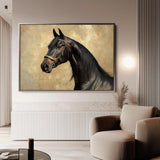 Horses 192 Canvas Art 18" x 24" / 45 x 60 cm / Black