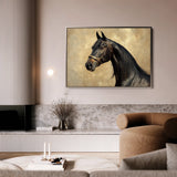 Horses 192 Canvas Art 18" x 24" / 45 x 60 cm / Black