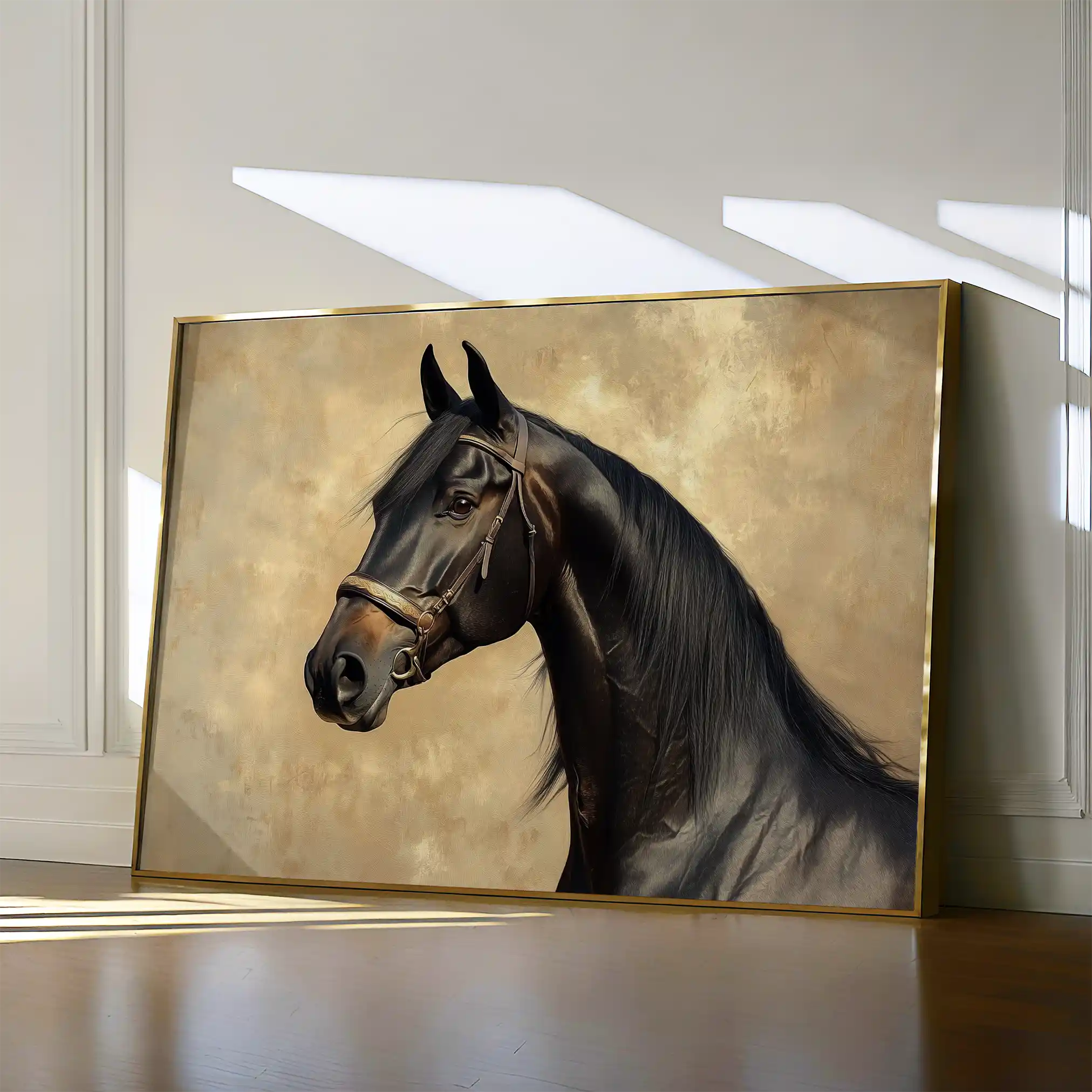 Horses 192 Canvas Art 60 x 40 cm / Black