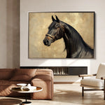 Horses 192 Canvas Art 60 x 40 cm / Black