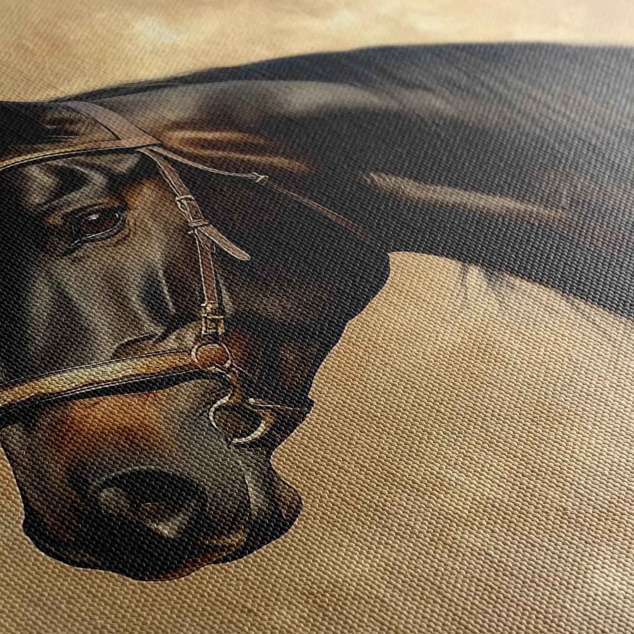Horses 192 Canvas Art 60 x 40 cm / Black
