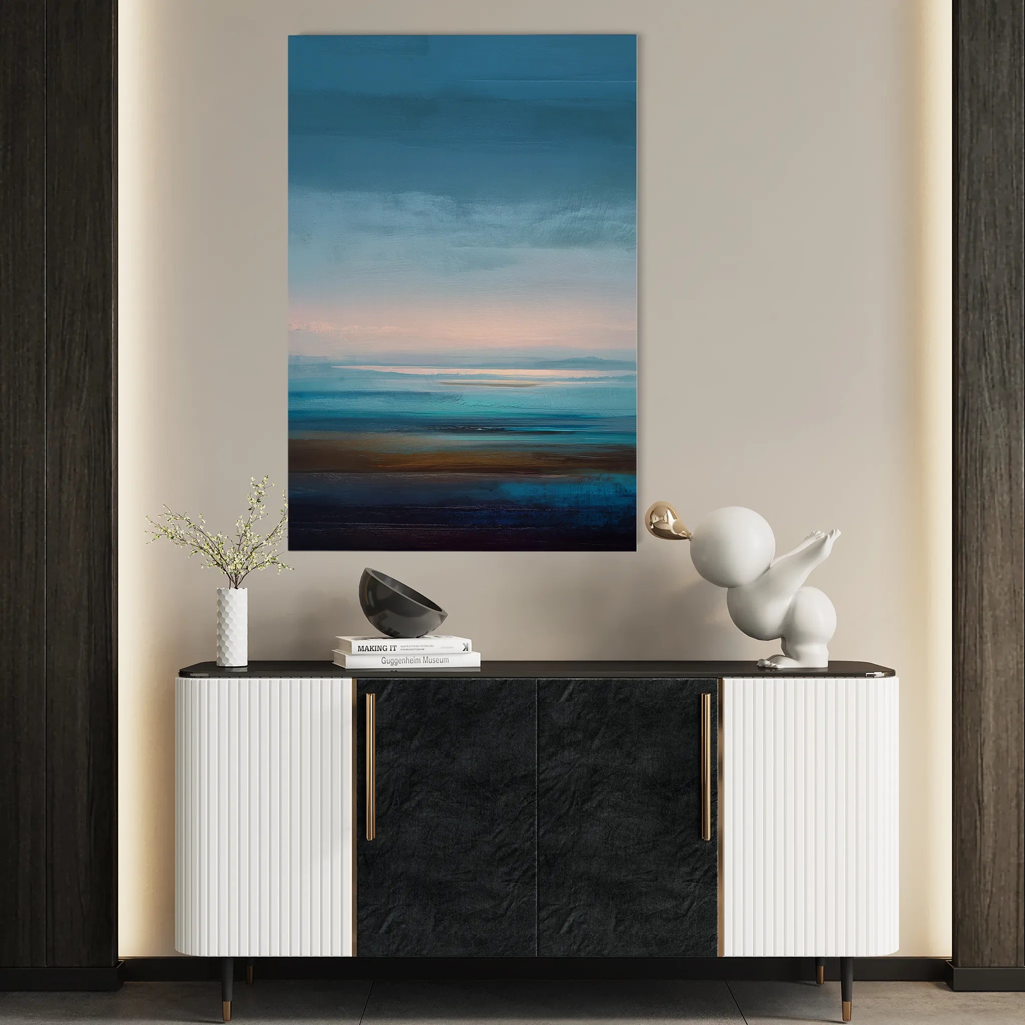 Abstract 1921 Canvas Art 18" x 24" / 45 x 60 cm / Black