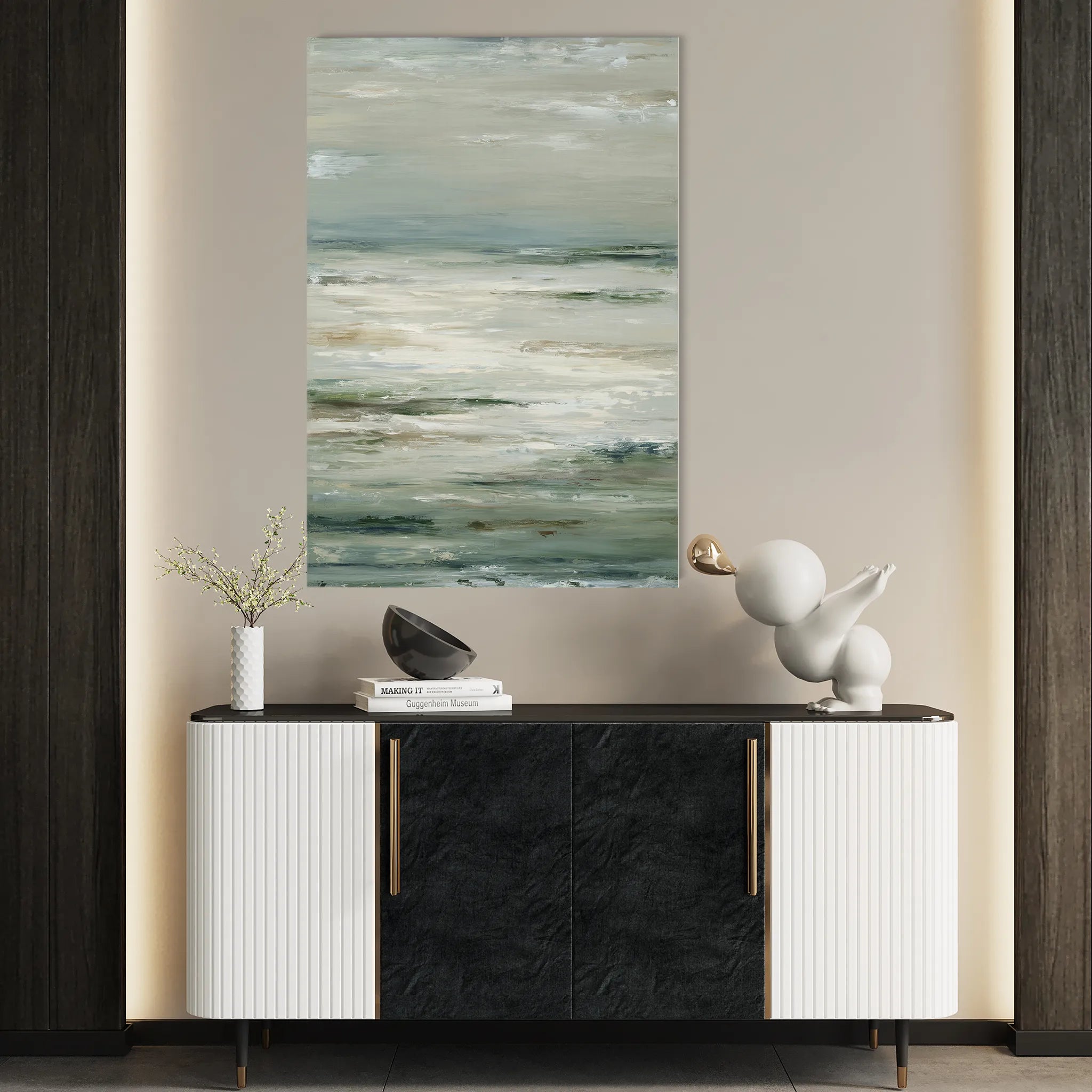 Abstract 1922 Canvas Art 18" x 24" / 45 x 60 cm / Black