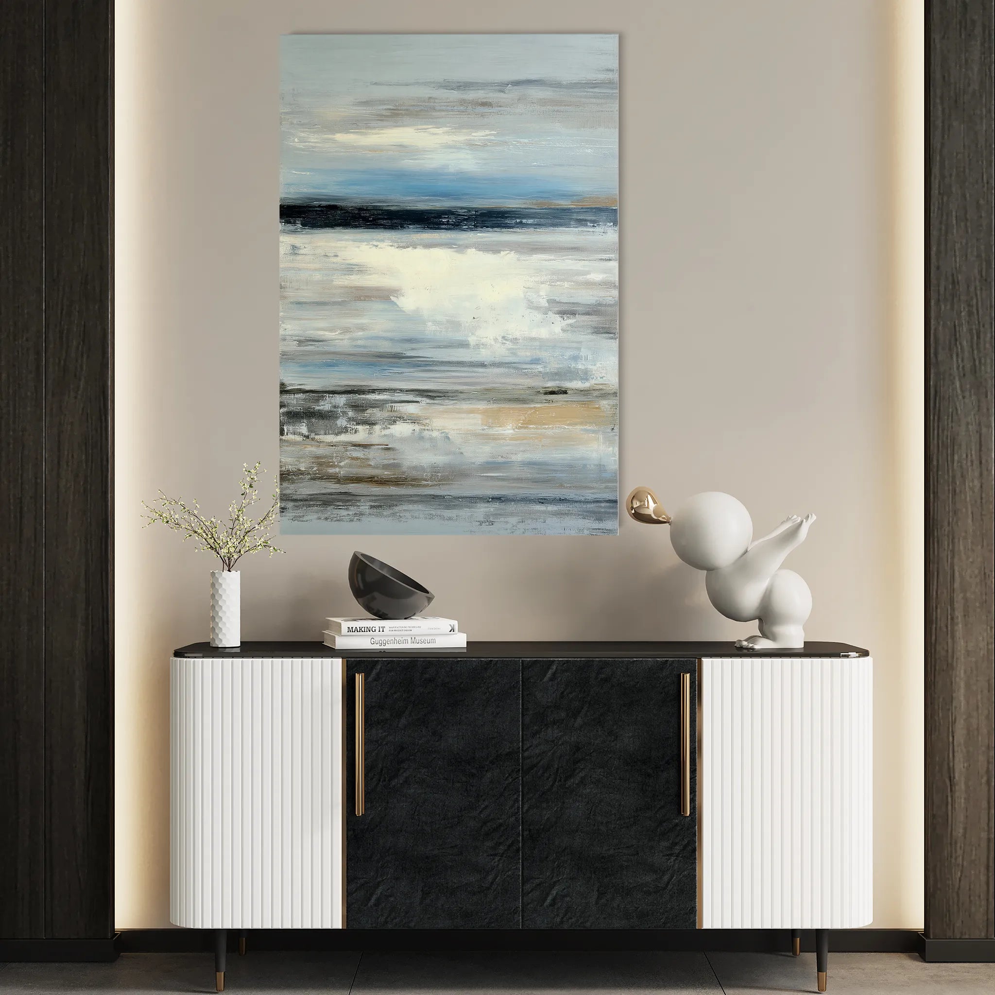 Abstract 1923 Canvas Art 18" x 24" / 45 x 60 cm / Black