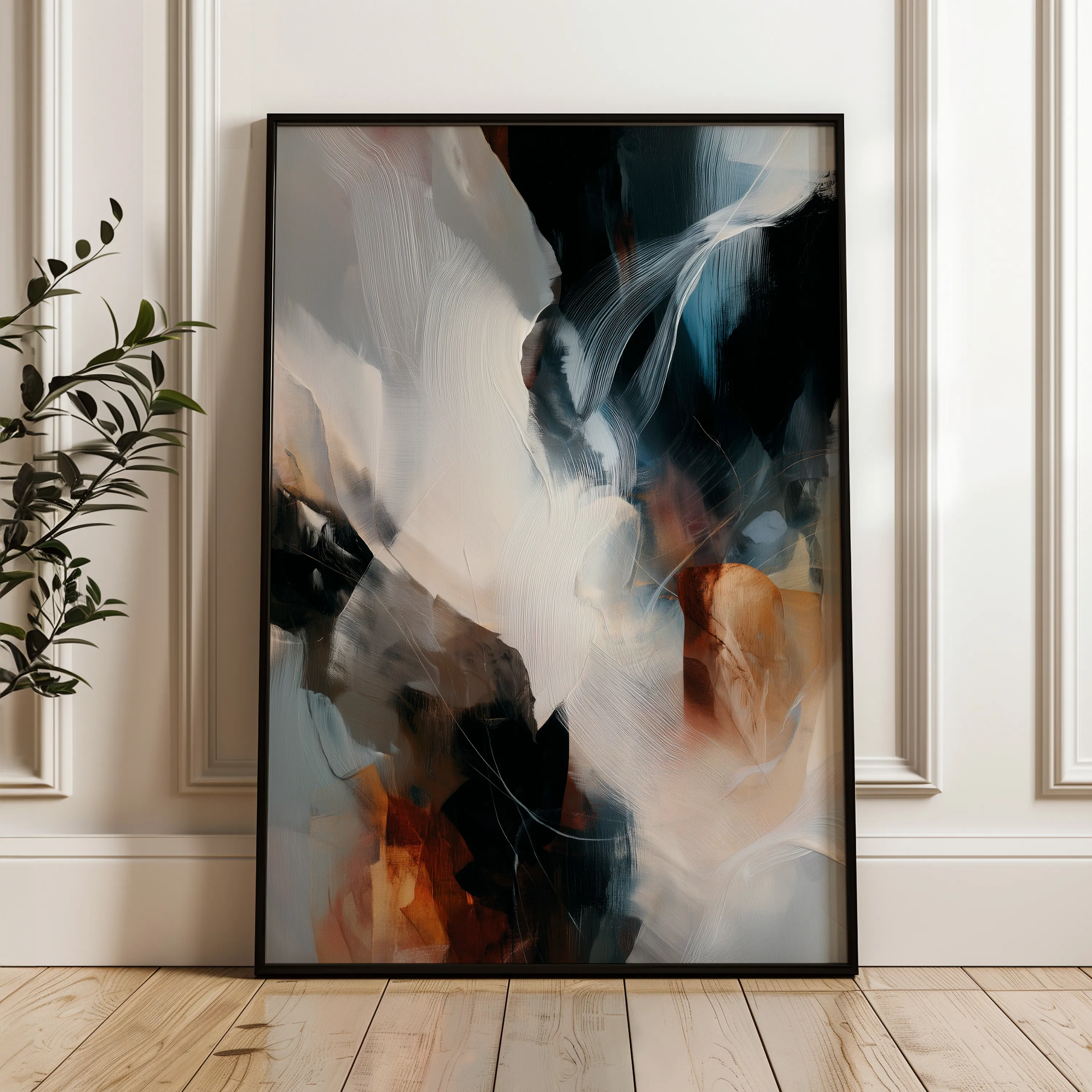 Abstract 1925 Canvas Art 18" x 24" / 45 x 60 cm / Black