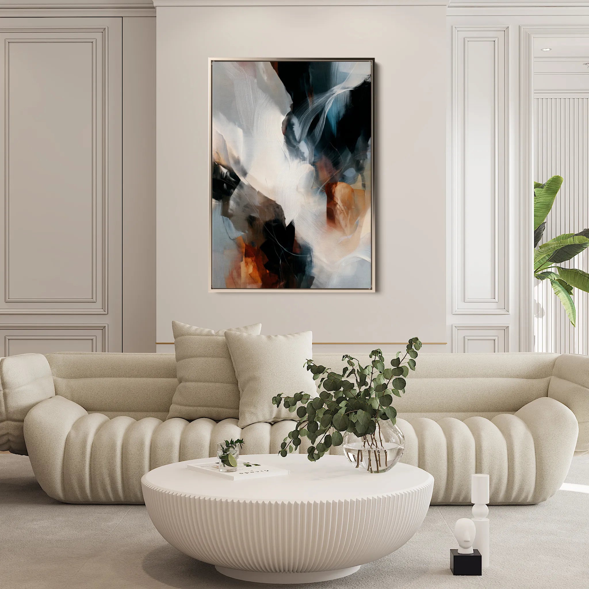 Abstract 1925 Canvas Art 18" x 24" / 45 x 60 cm / Black