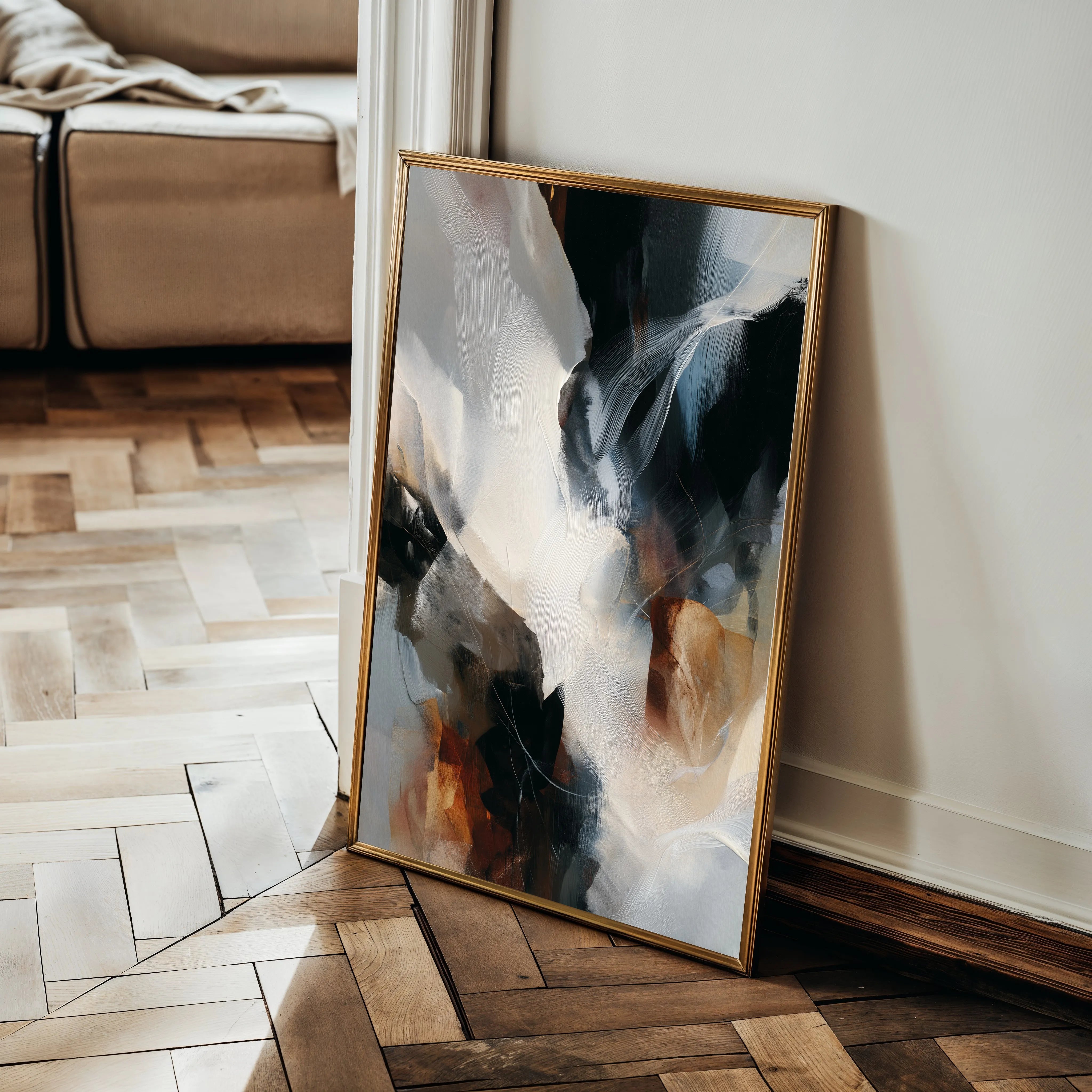 Abstract 1925 Canvas Art 18" x 24" / 45 x 60 cm / Black