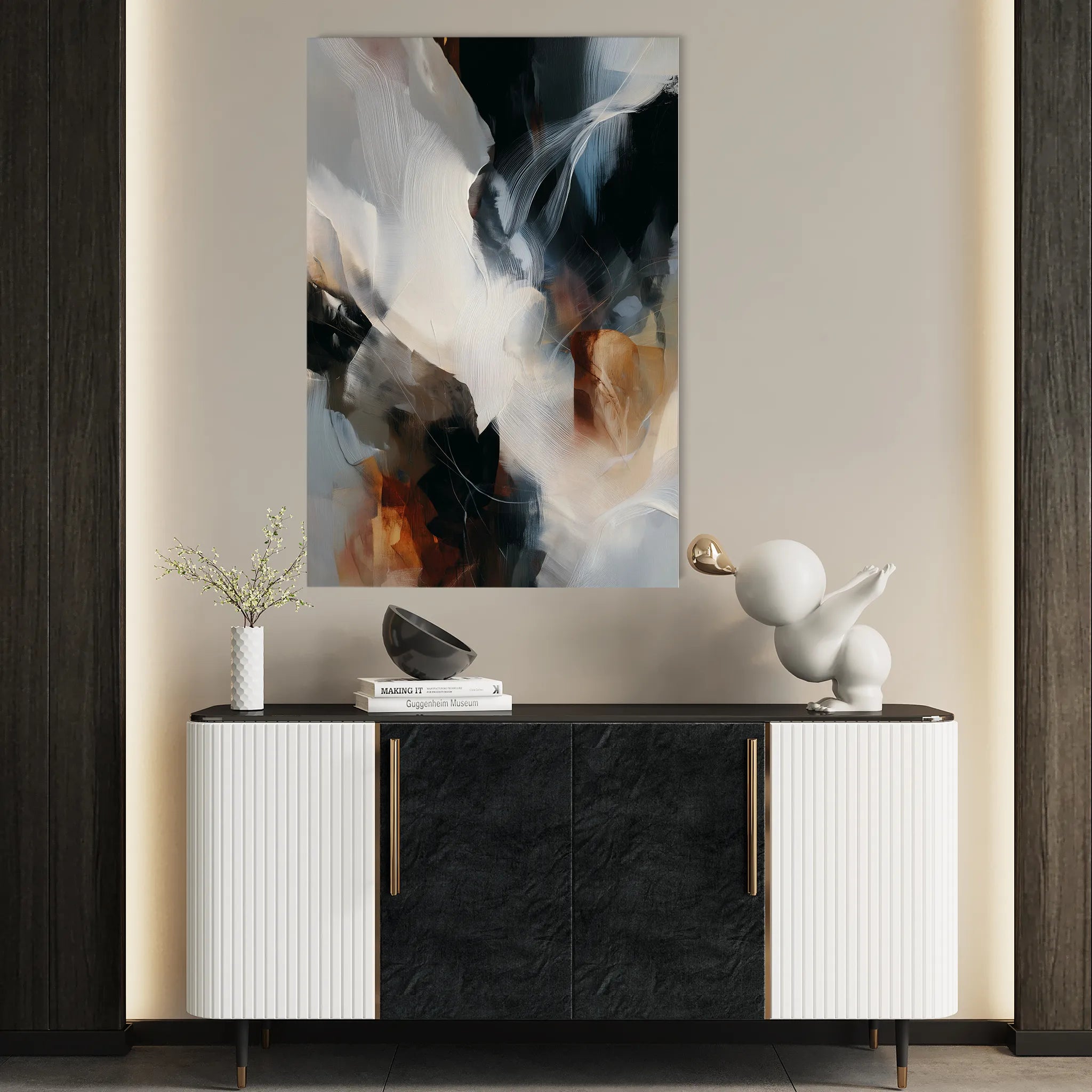 Abstract 1925 Canvas Art 18" x 24" / 45 x 60 cm / Black