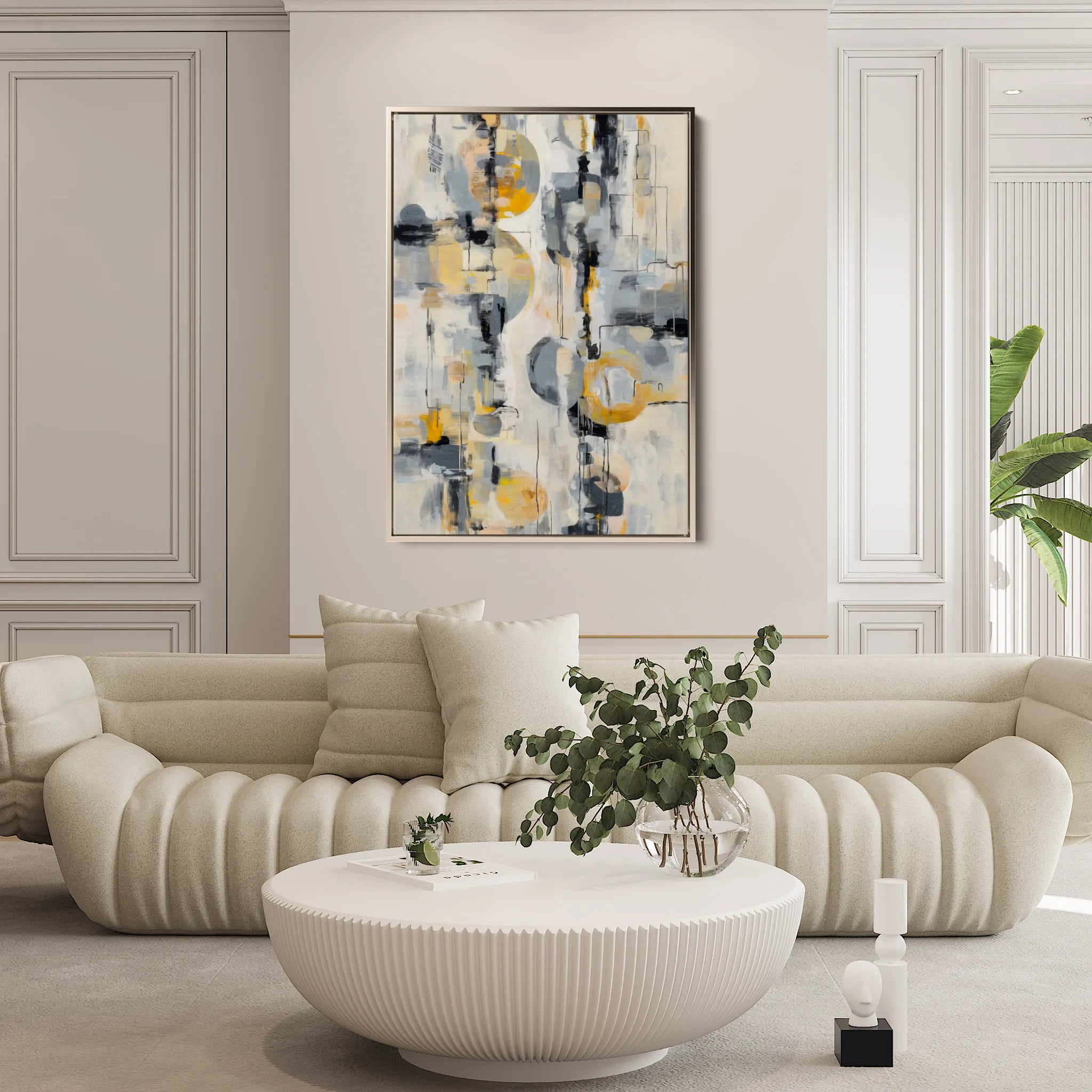 Abstract 1927 Canvas Art 18" x 24" / 45 x 60 cm / Black