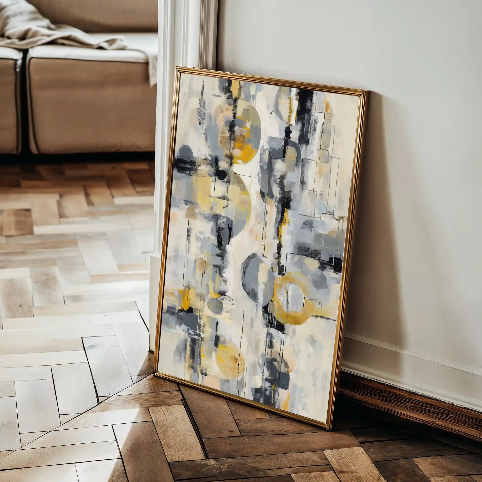 Abstract 1927 Canvas Art 18" x 24" / 45 x 60 cm / Black