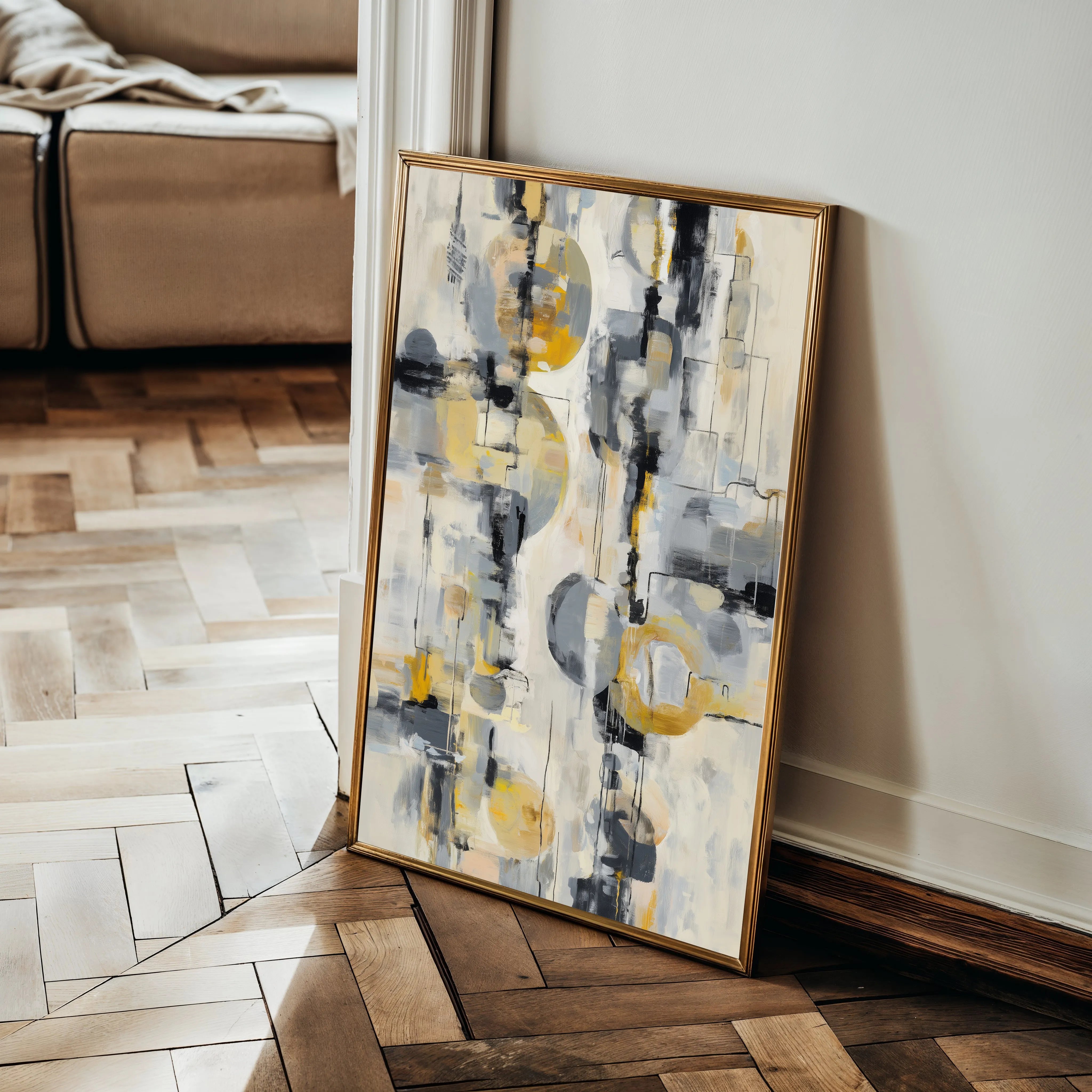 Abstract 1927 Canvas Art 18" x 24" / 45 x 60 cm / Black