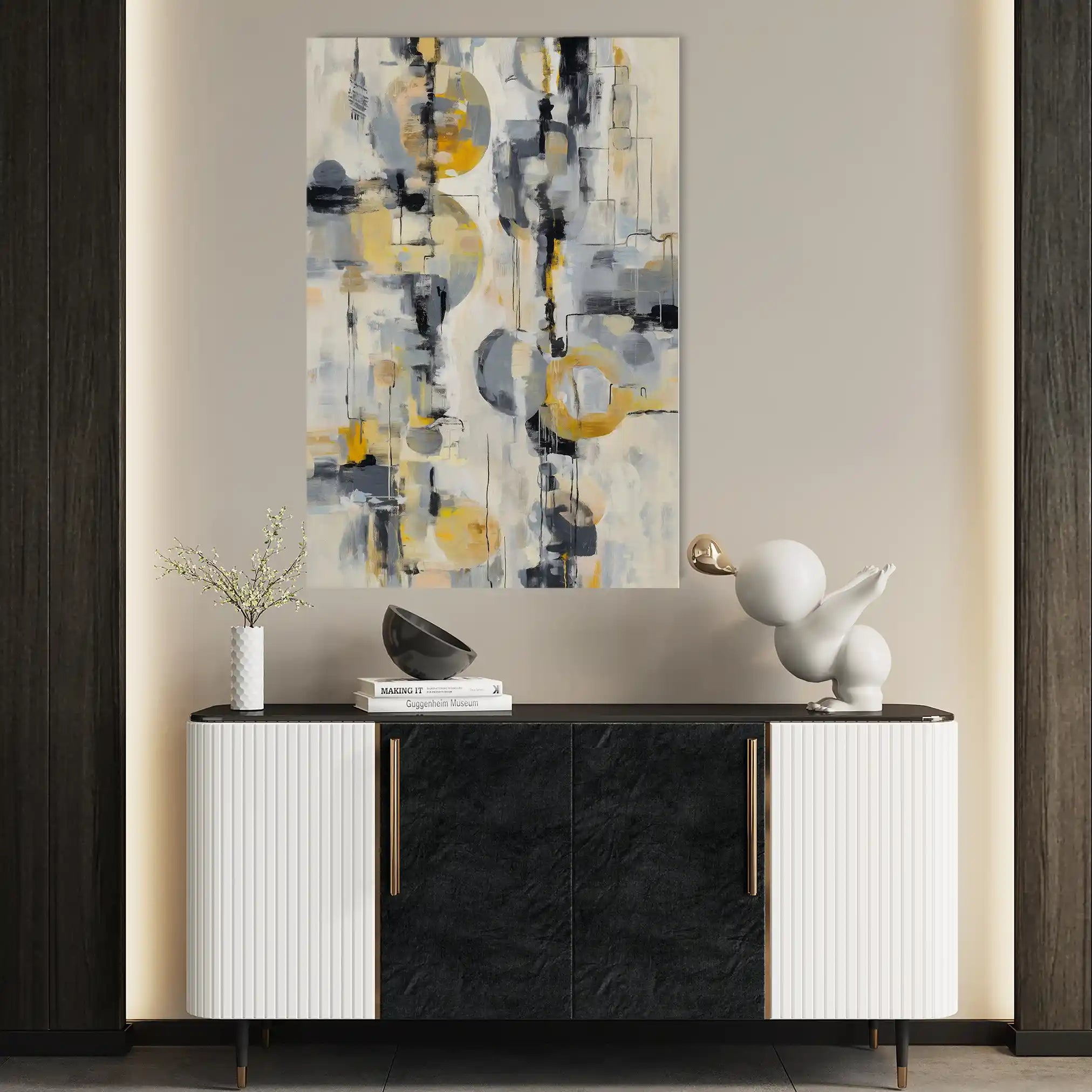 Abstract 1927 Canvas Art 18" x 24" / 45 x 60 cm / Black