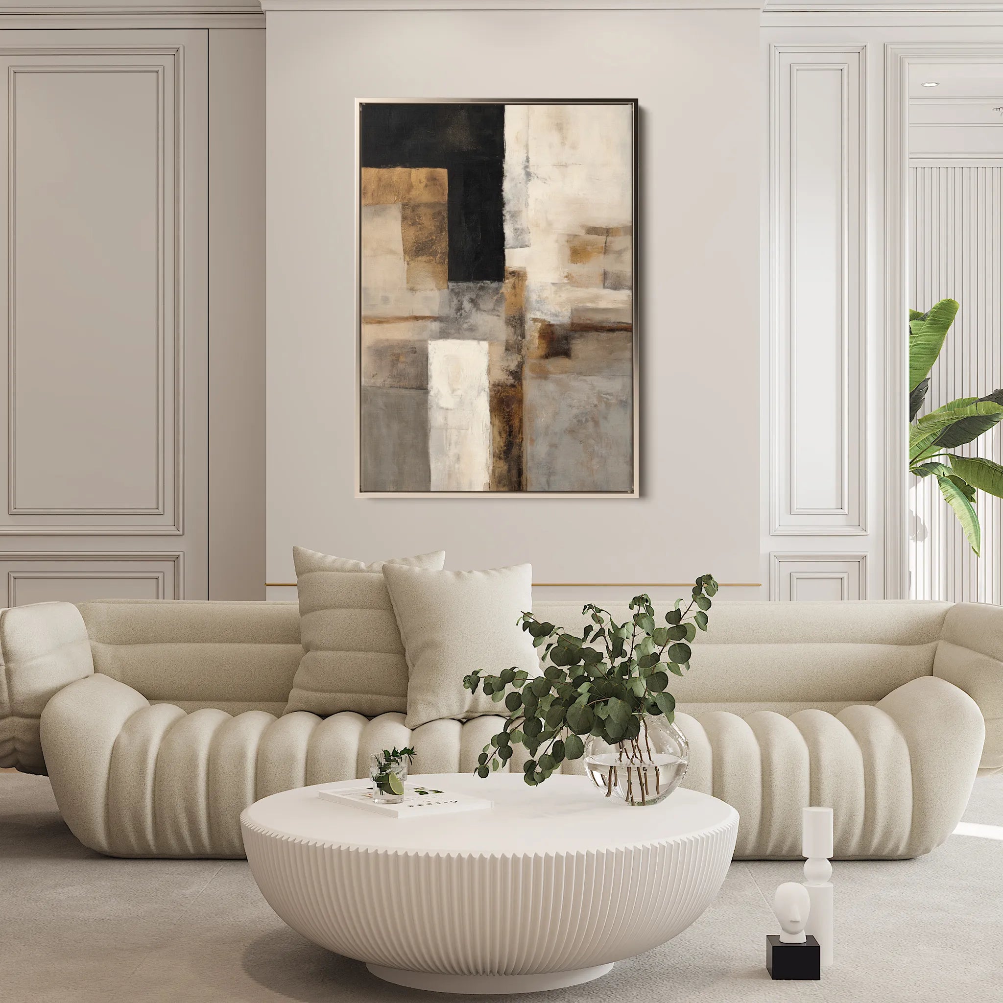 Abstract 1928 Canvas Art 18" x 24" / 45 x 60 cm / Black