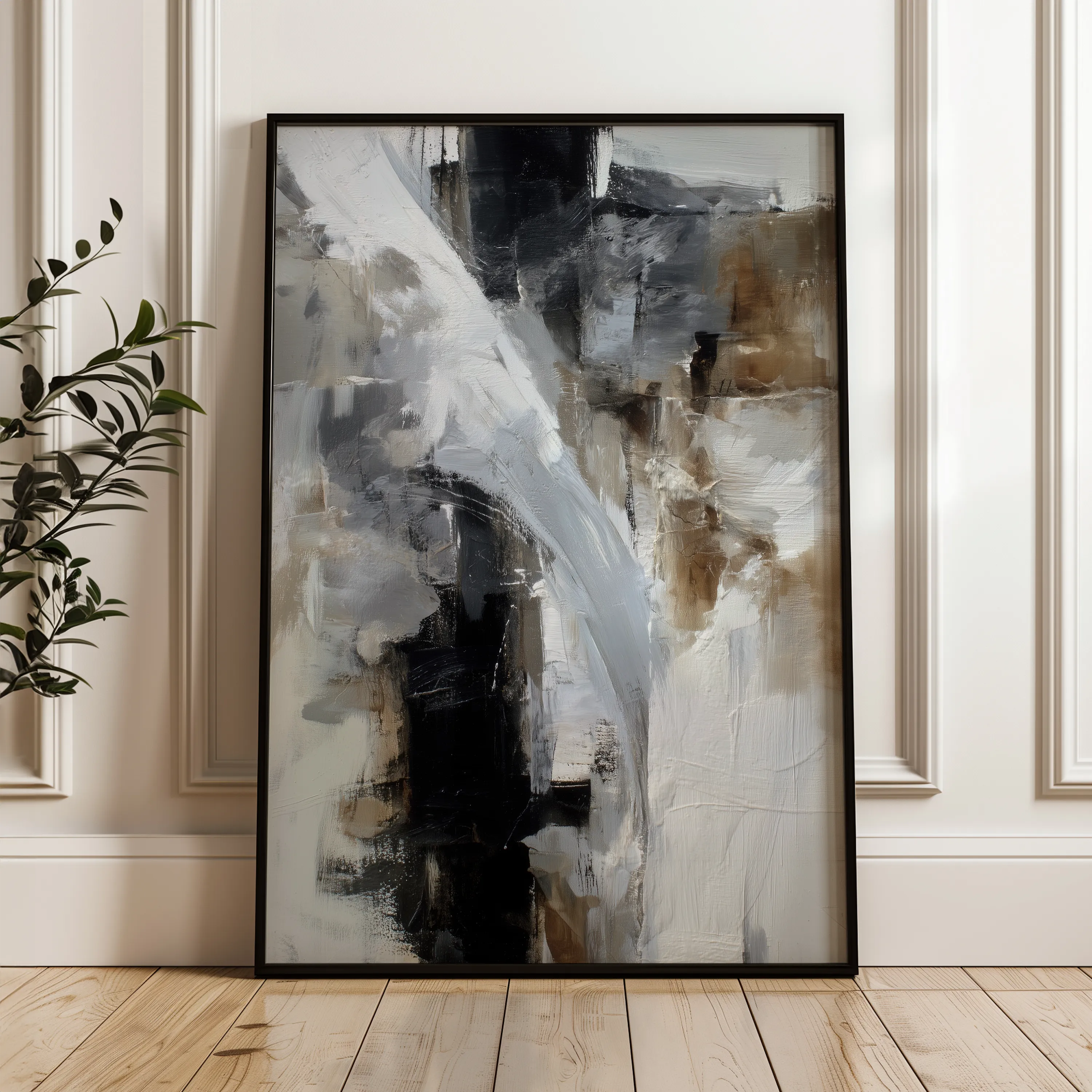 Abstract 1929 Canvas Art 18" x 24" / 45 x 60 cm / Black