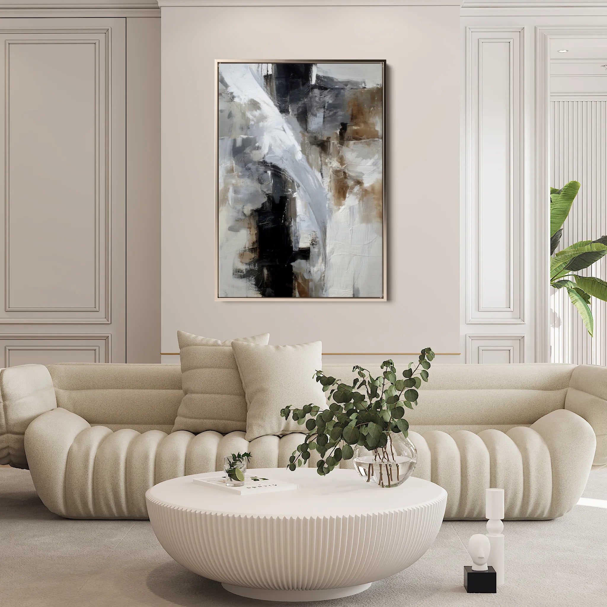 Abstract 1929 Canvas Art 18" x 24" / 45 x 60 cm / Black