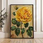 Floral 193 Canvas Art 18" x 24" / 45 x 60 cm / Black