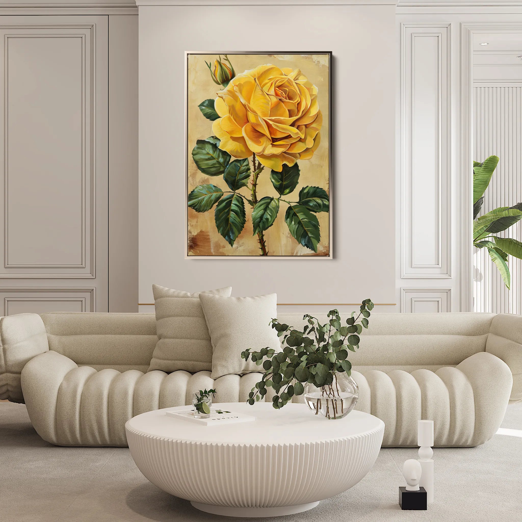 Floral 193 Canvas Art 18" x 24" / 45 x 60 cm / Black