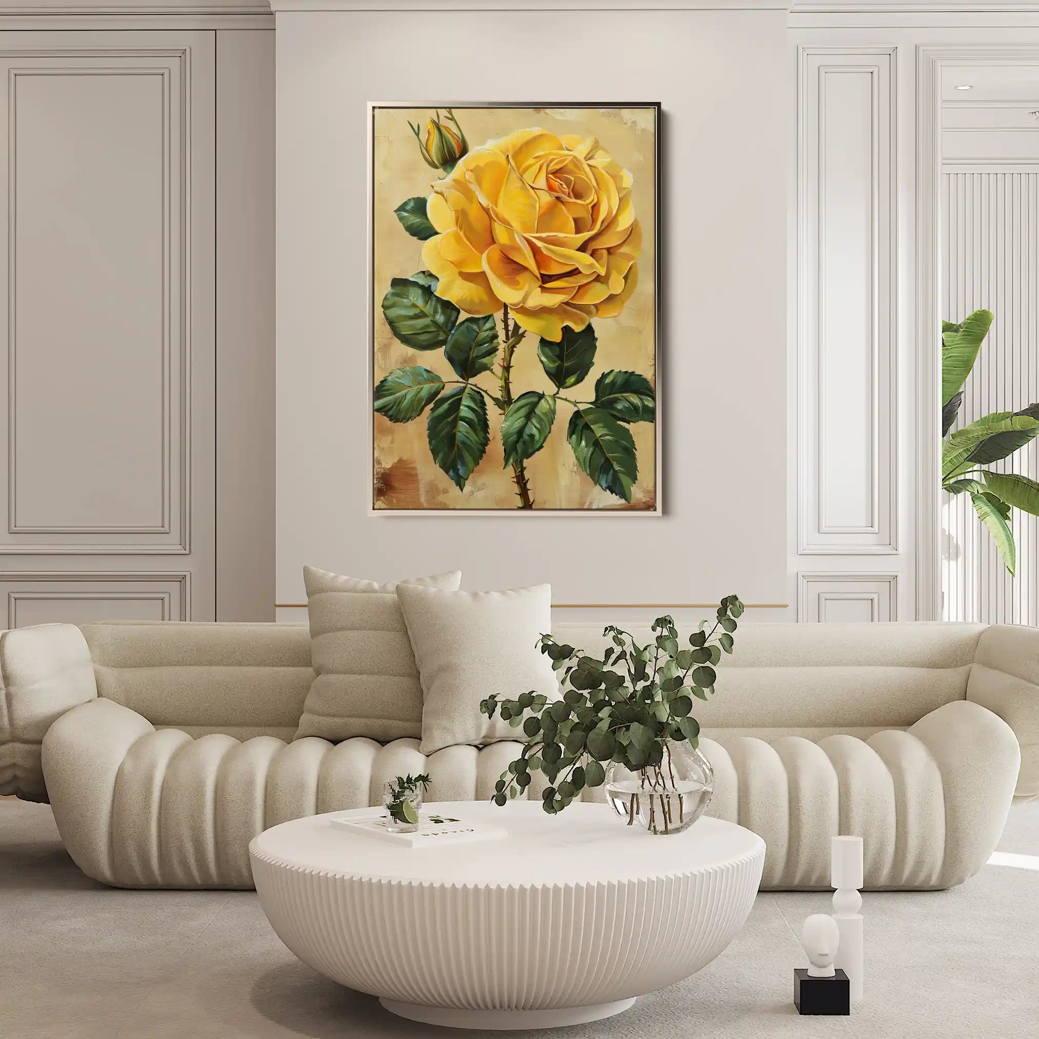 Floral 193 Canvas Art 60 x 40 cm / Black