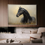 Horses 193 Canvas Art 18" x 24" / 45 x 60 cm / Black